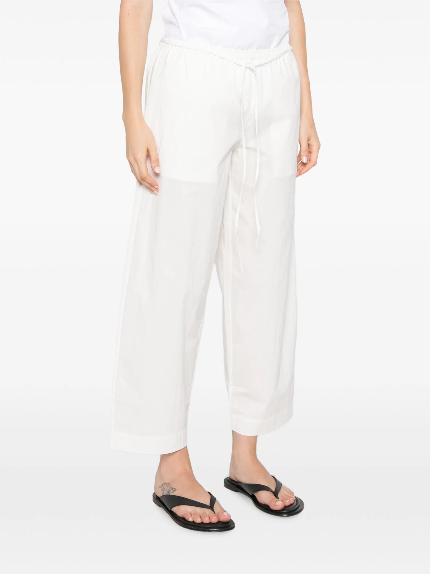 drawstring-fastening cropped pants