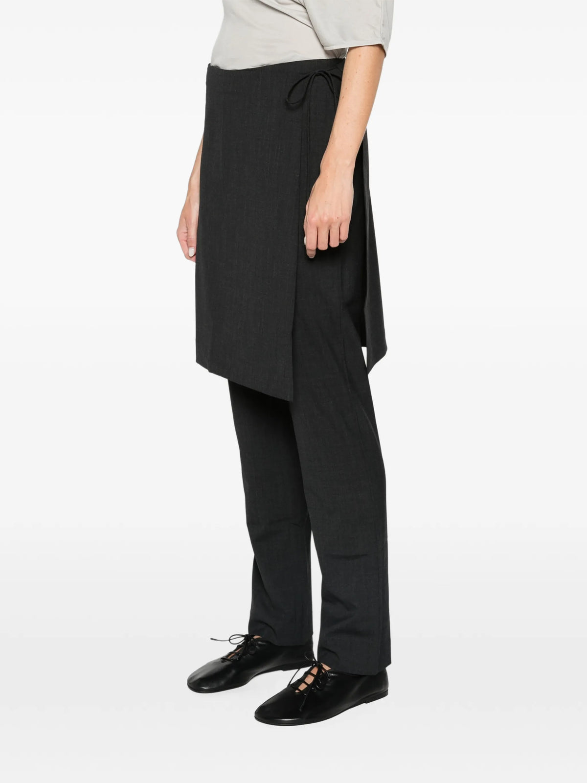 wool sarong pants - dark graphite