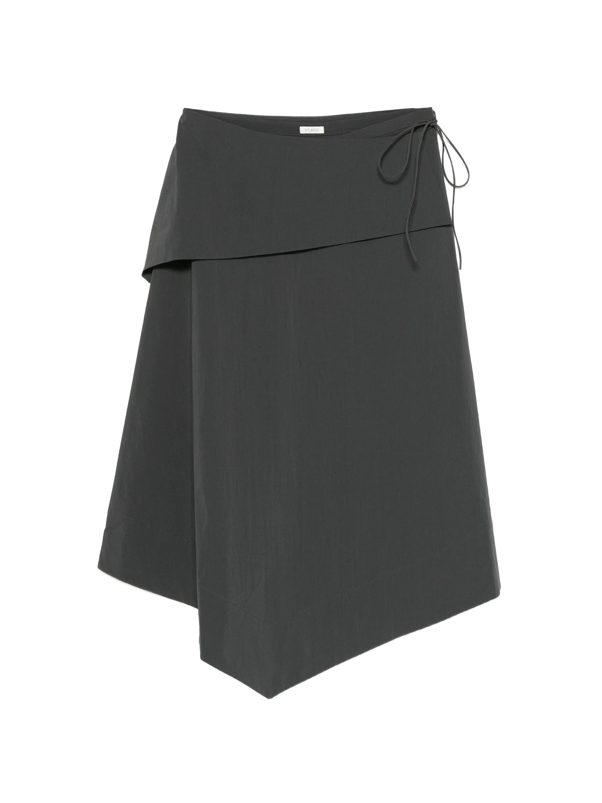 detachable-belt asymmetric skirt - iron glaze