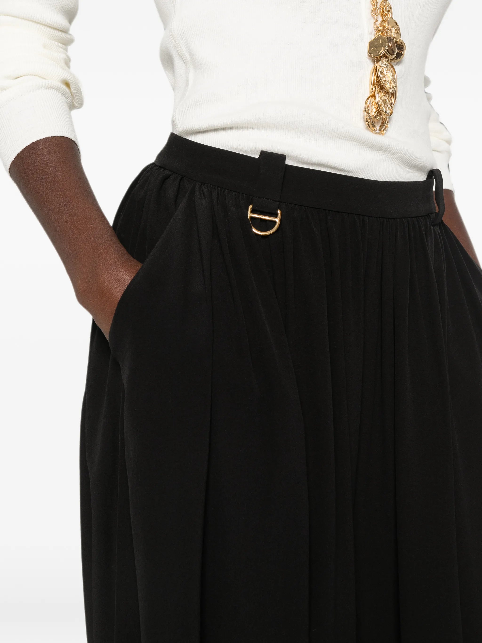 tie-detail trousers