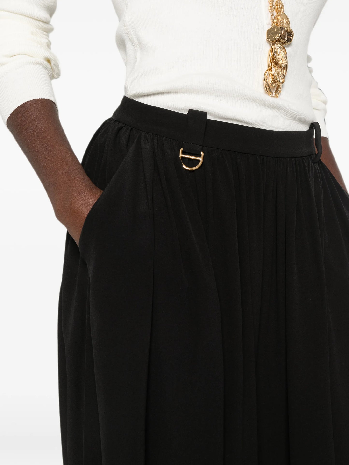 tie-detail trousers