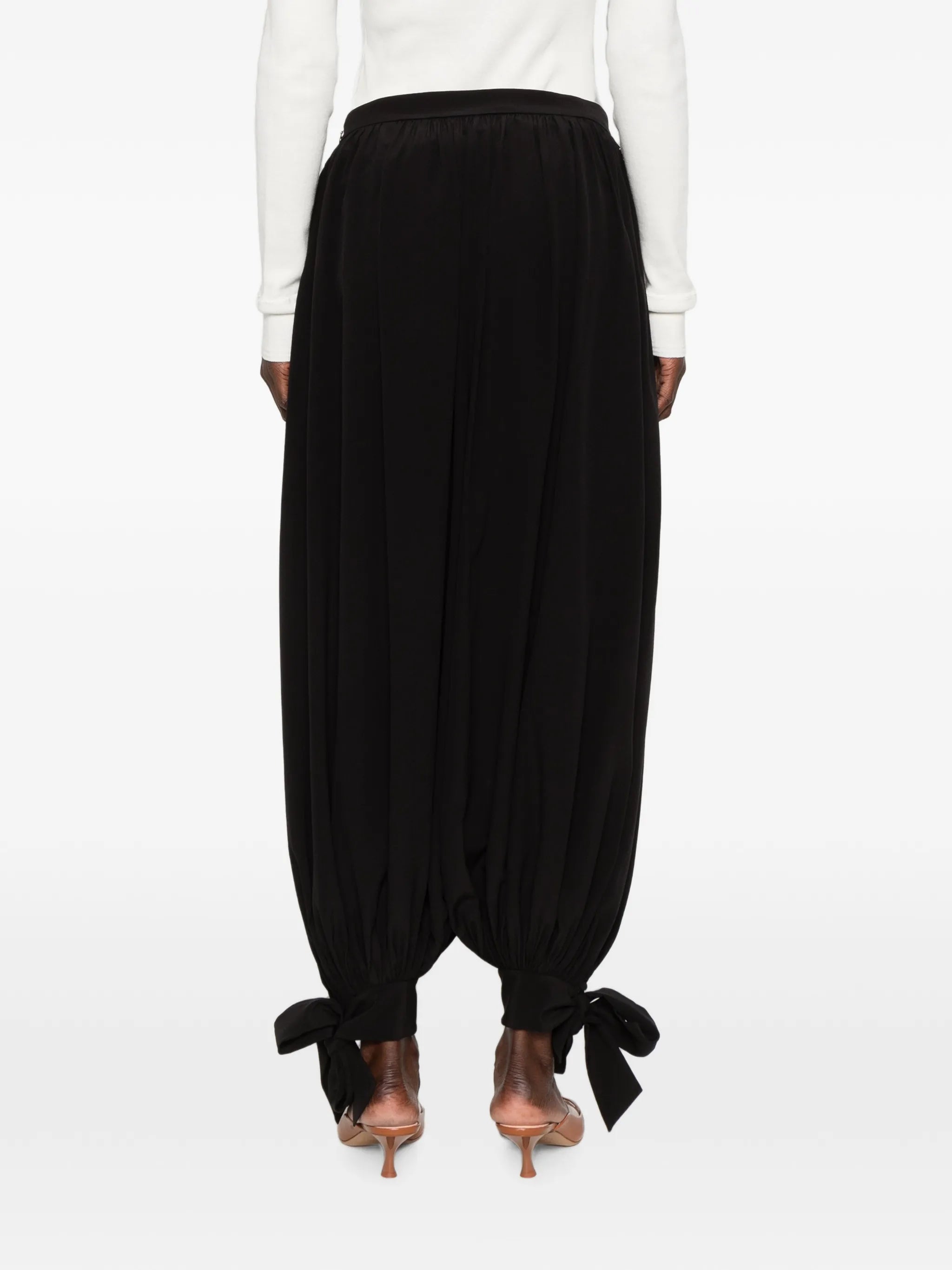 tie-detail trousers