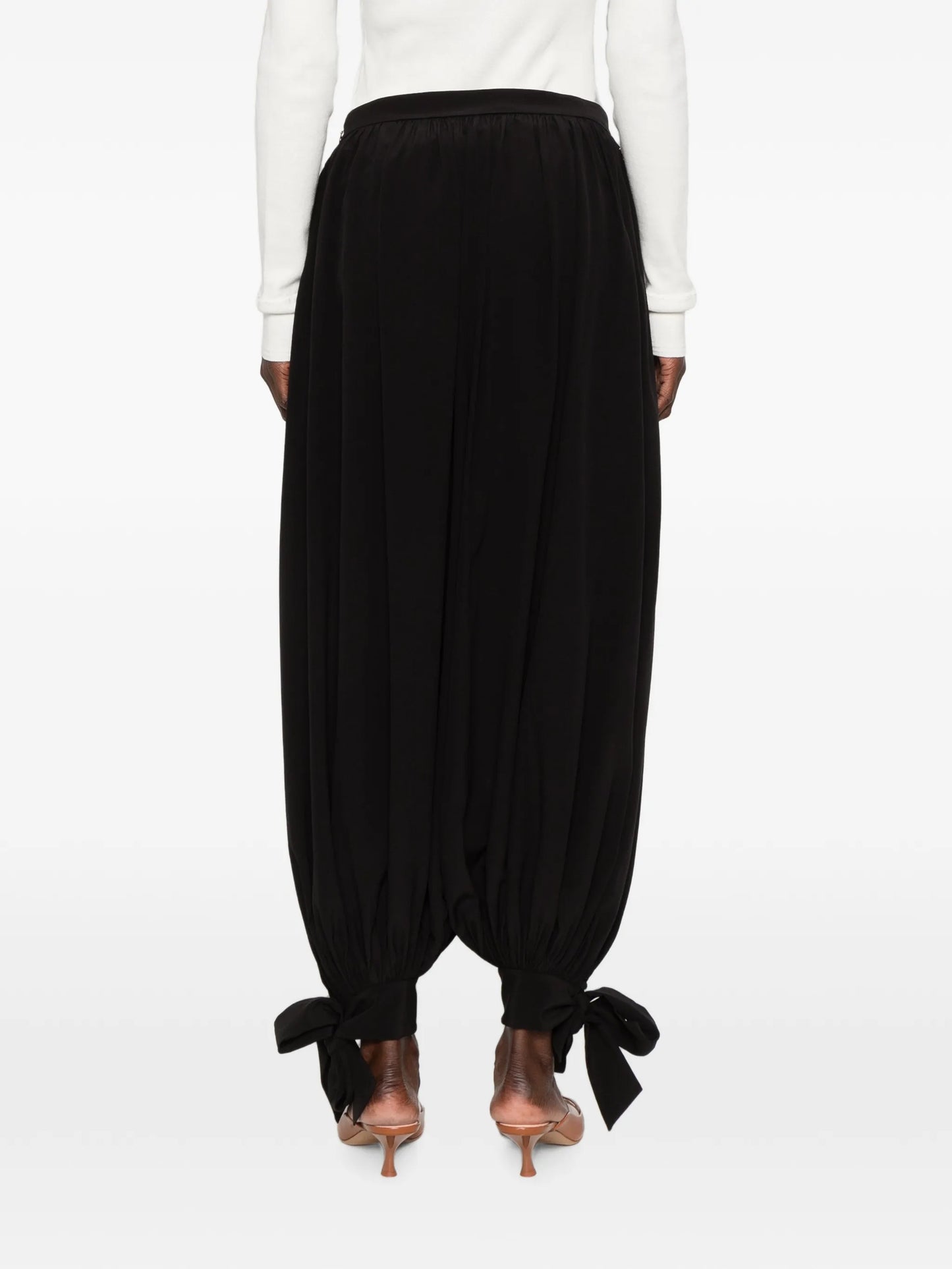 tie-detail trousers