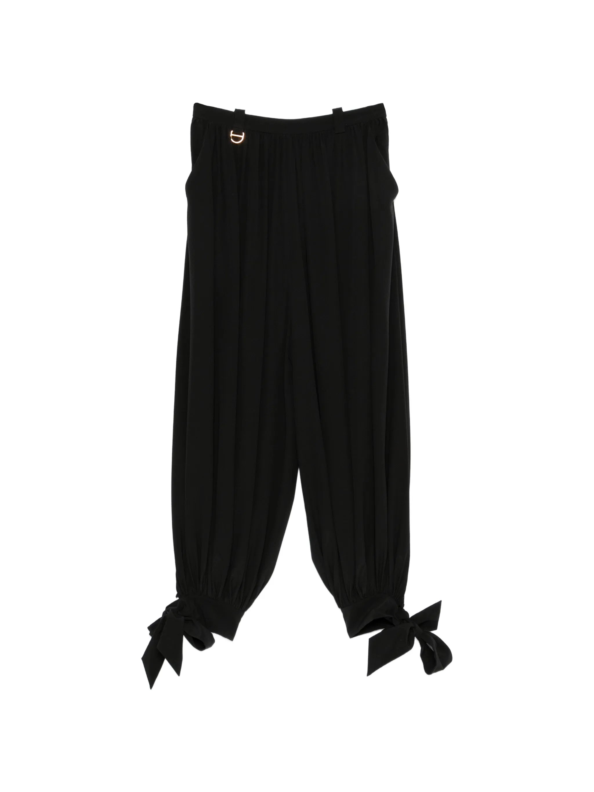tie-detail trousers
