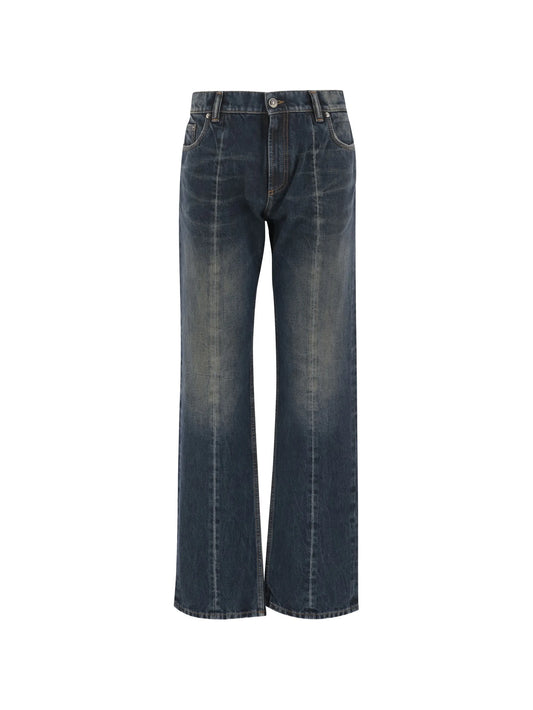 distressed straight jeans