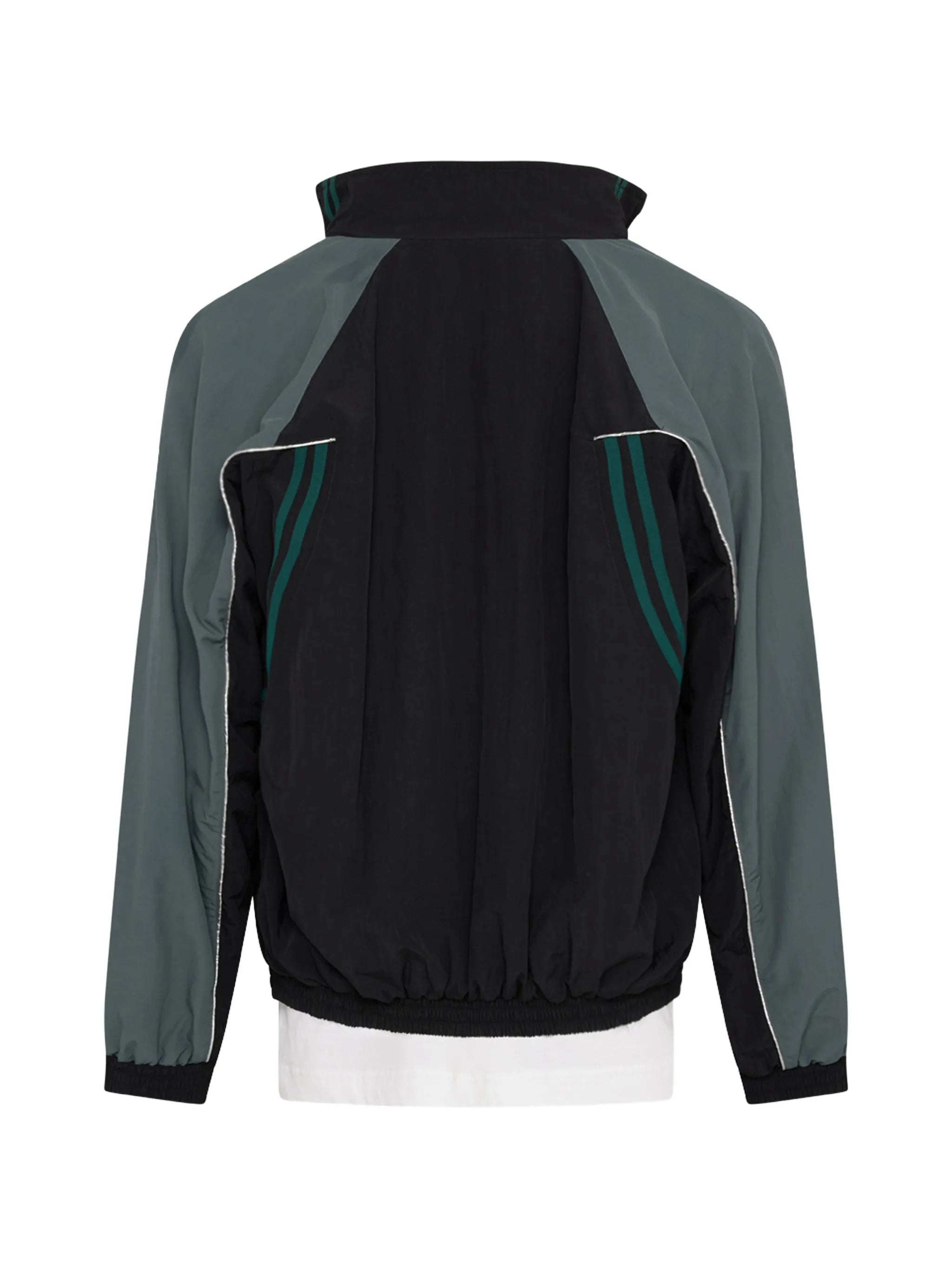 T-lining track jacket in black & teal