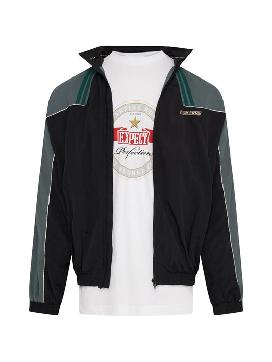 embroidered colour-block jacket