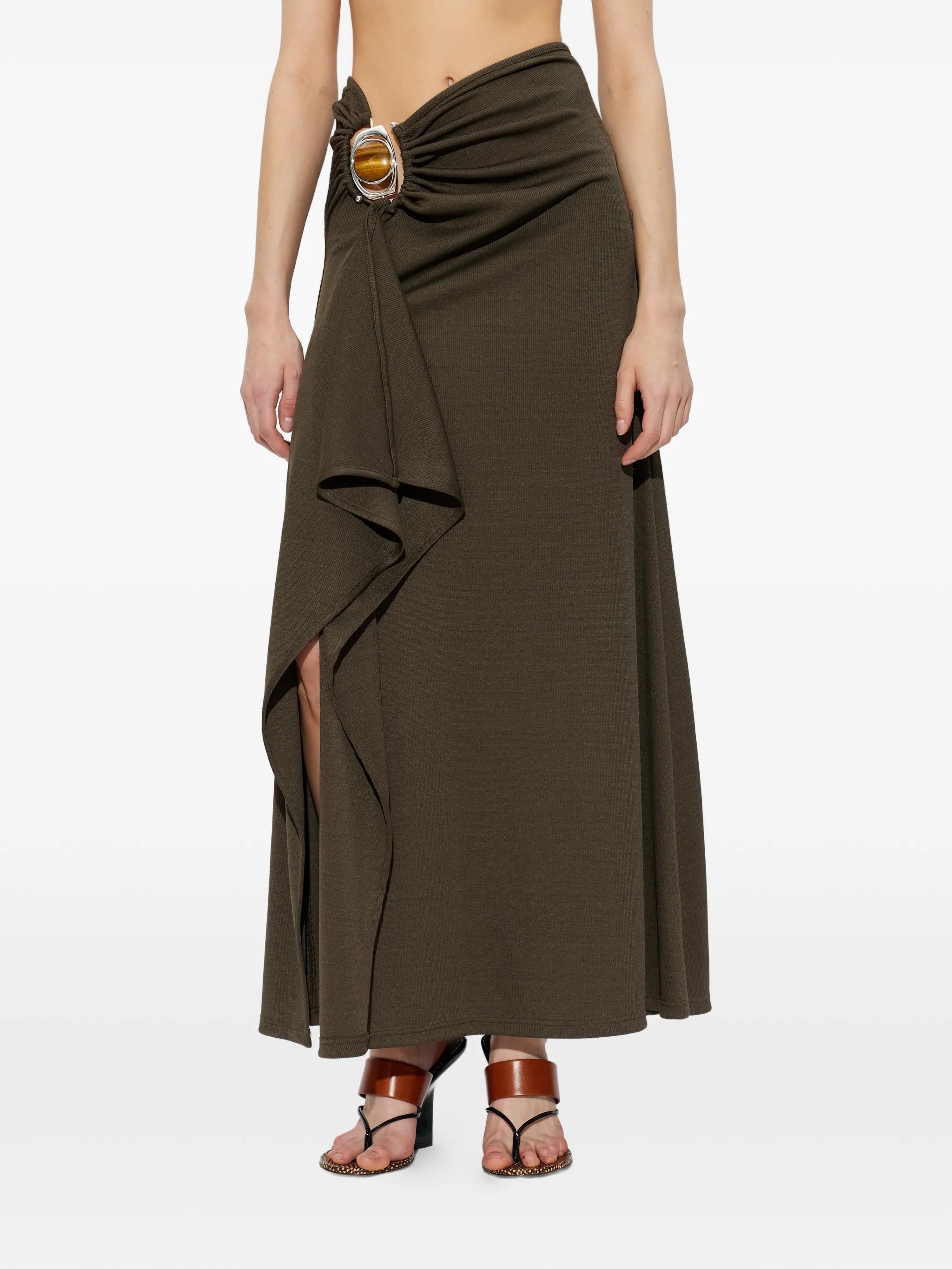 buckle gathered skirt