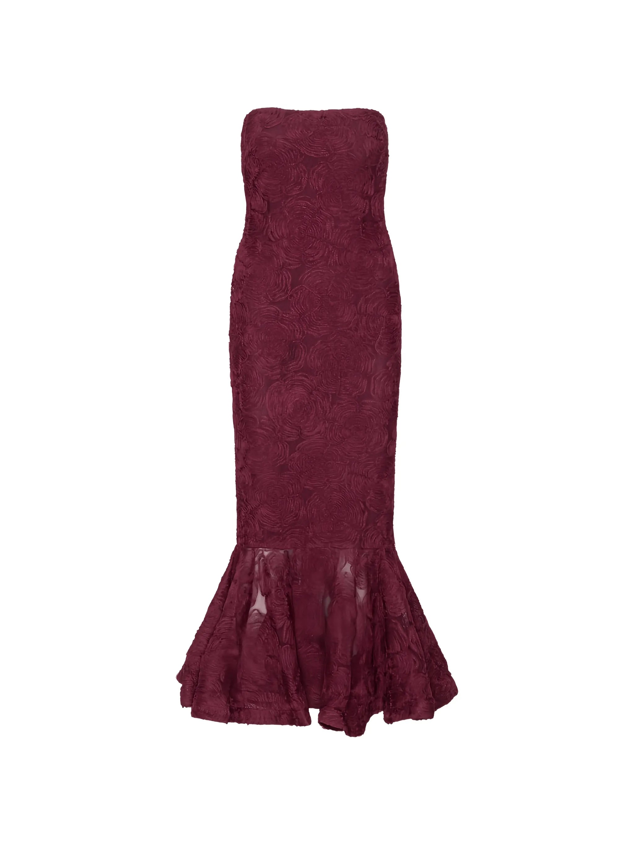 flower mesh flounce dress