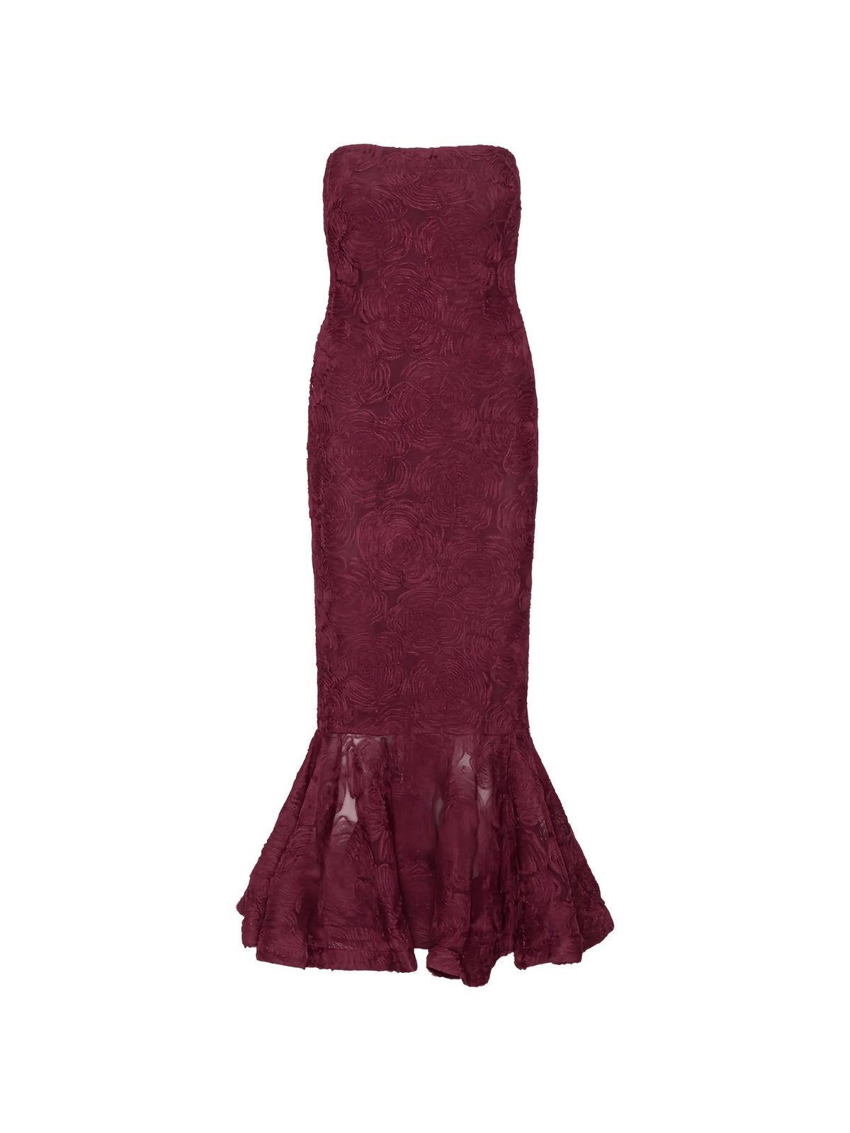 flower mesh flounce dress