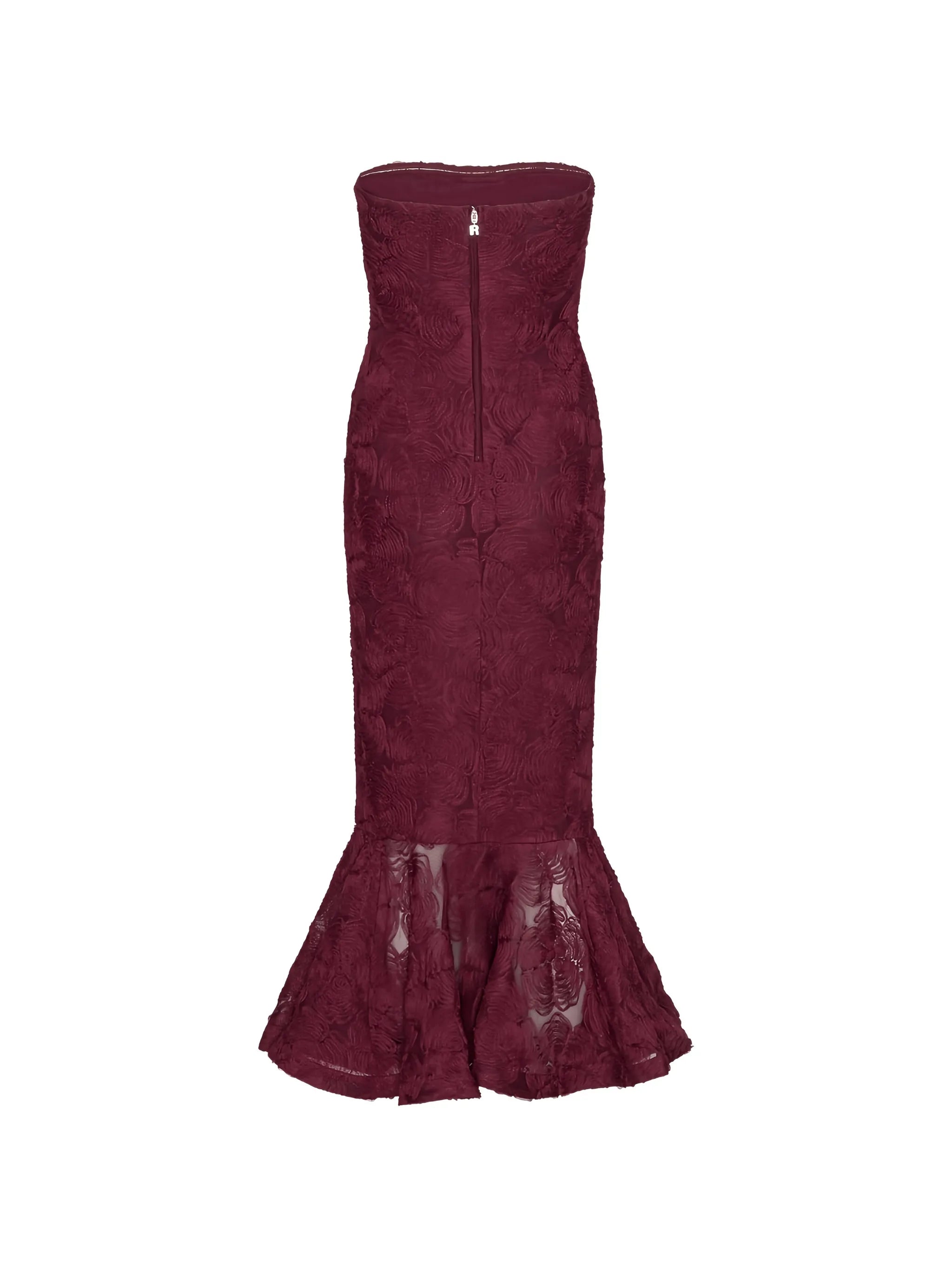 flower mesh flounce dress