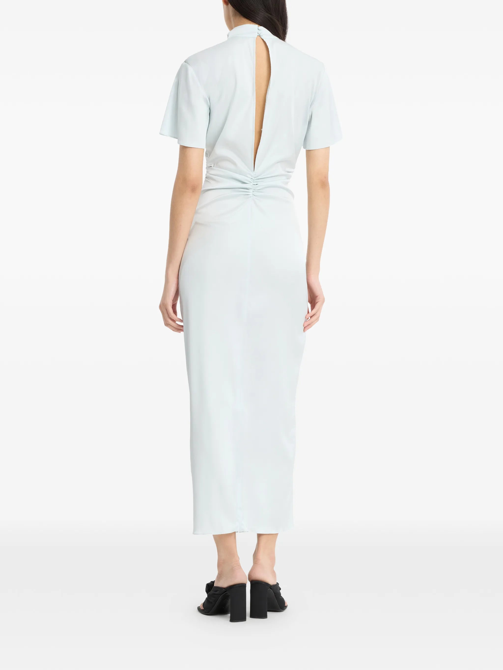 gathered midi dress