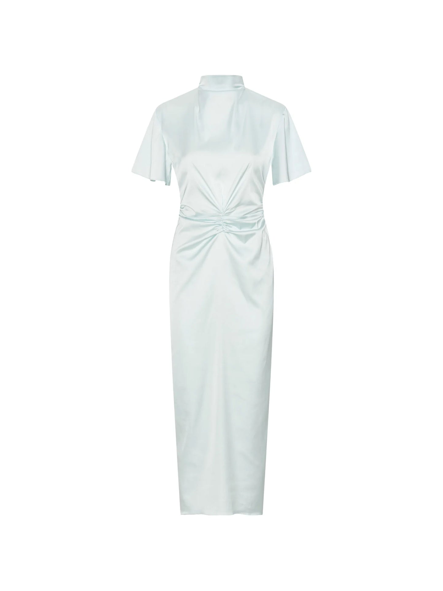 gathered midi dress