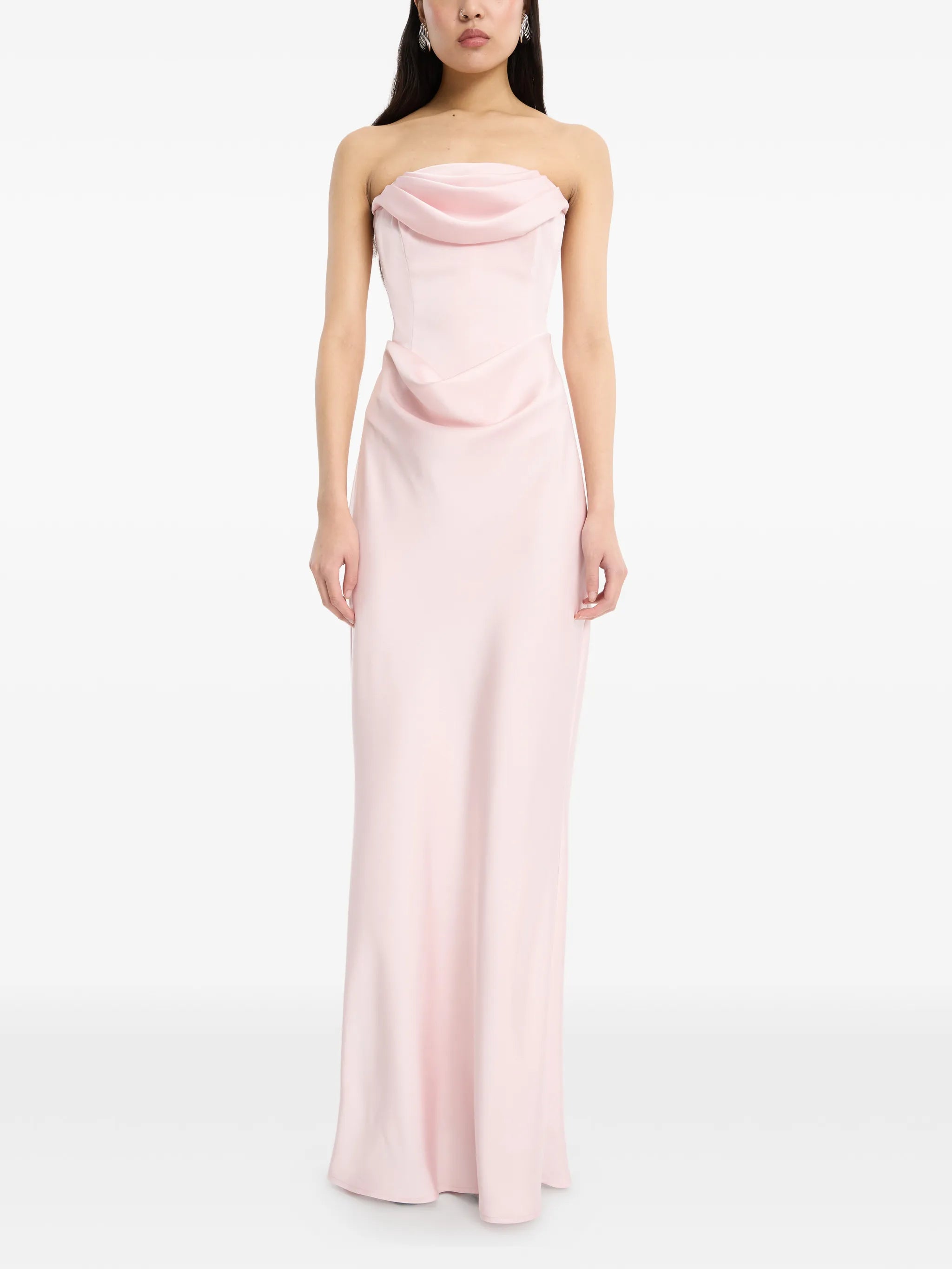 corsage strapless maxi dress