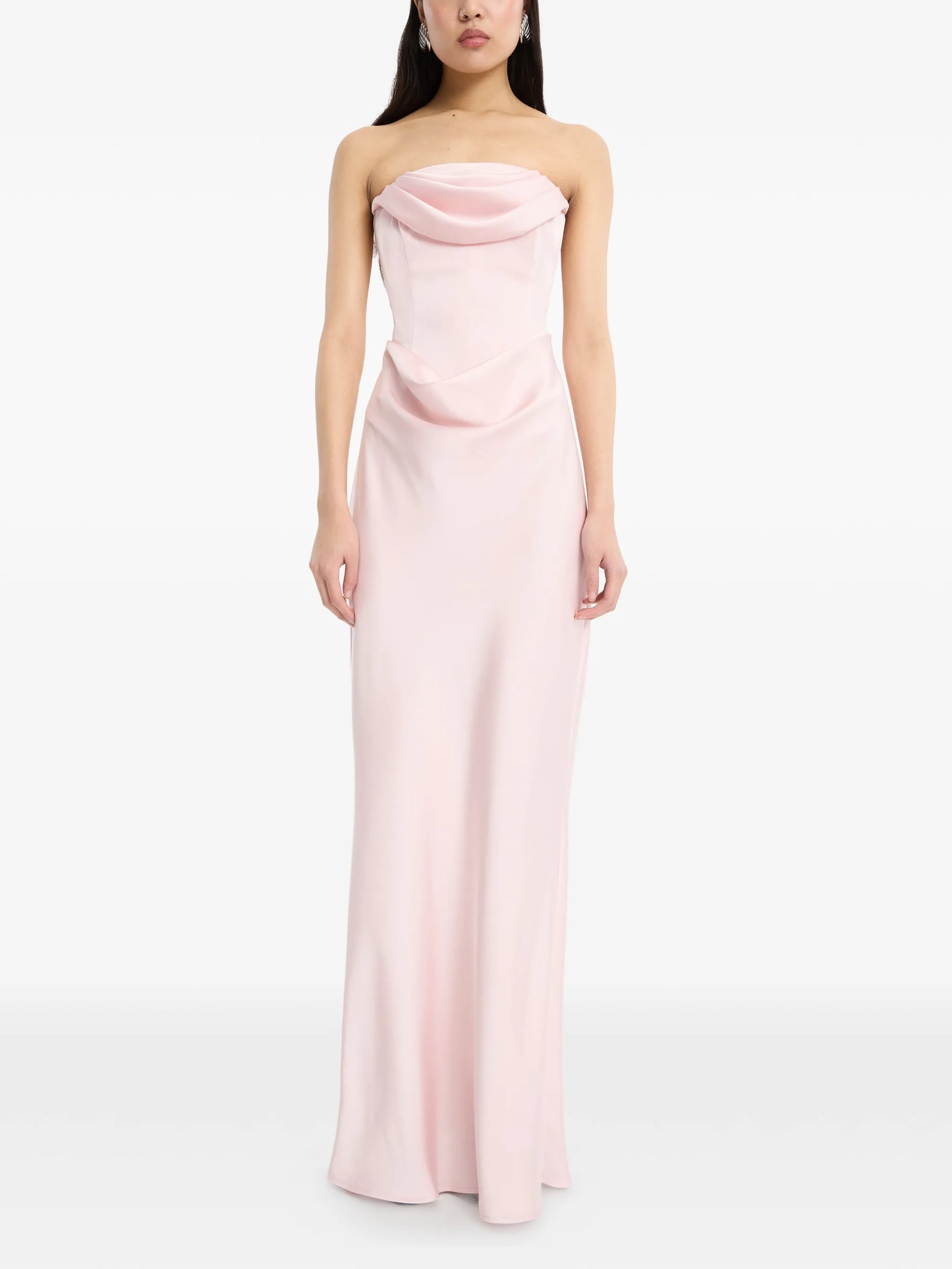 corsage strapless maxi dress