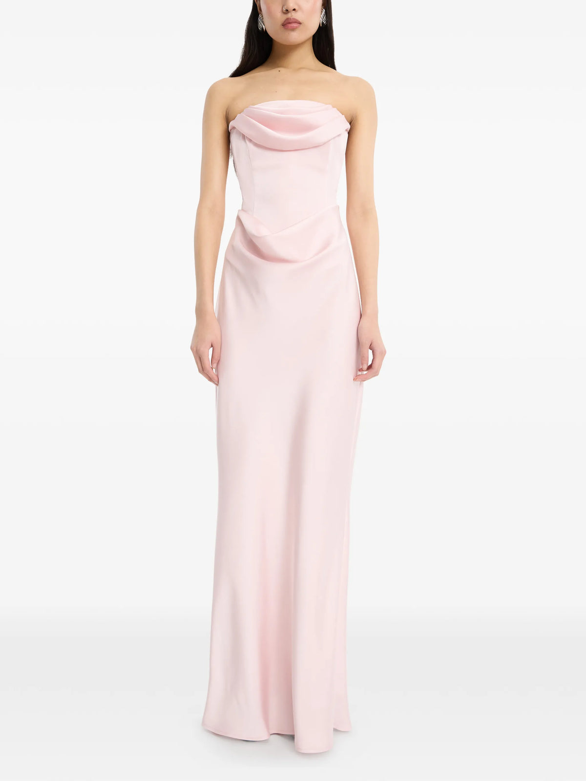 corsage long dress pink