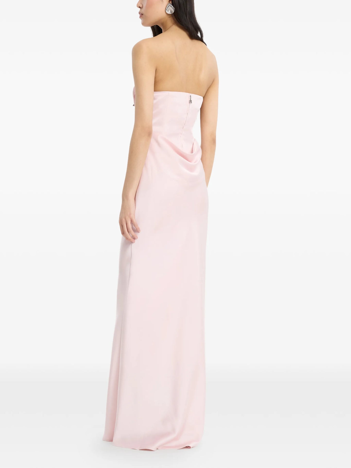 corsage draped-detail maxi dress