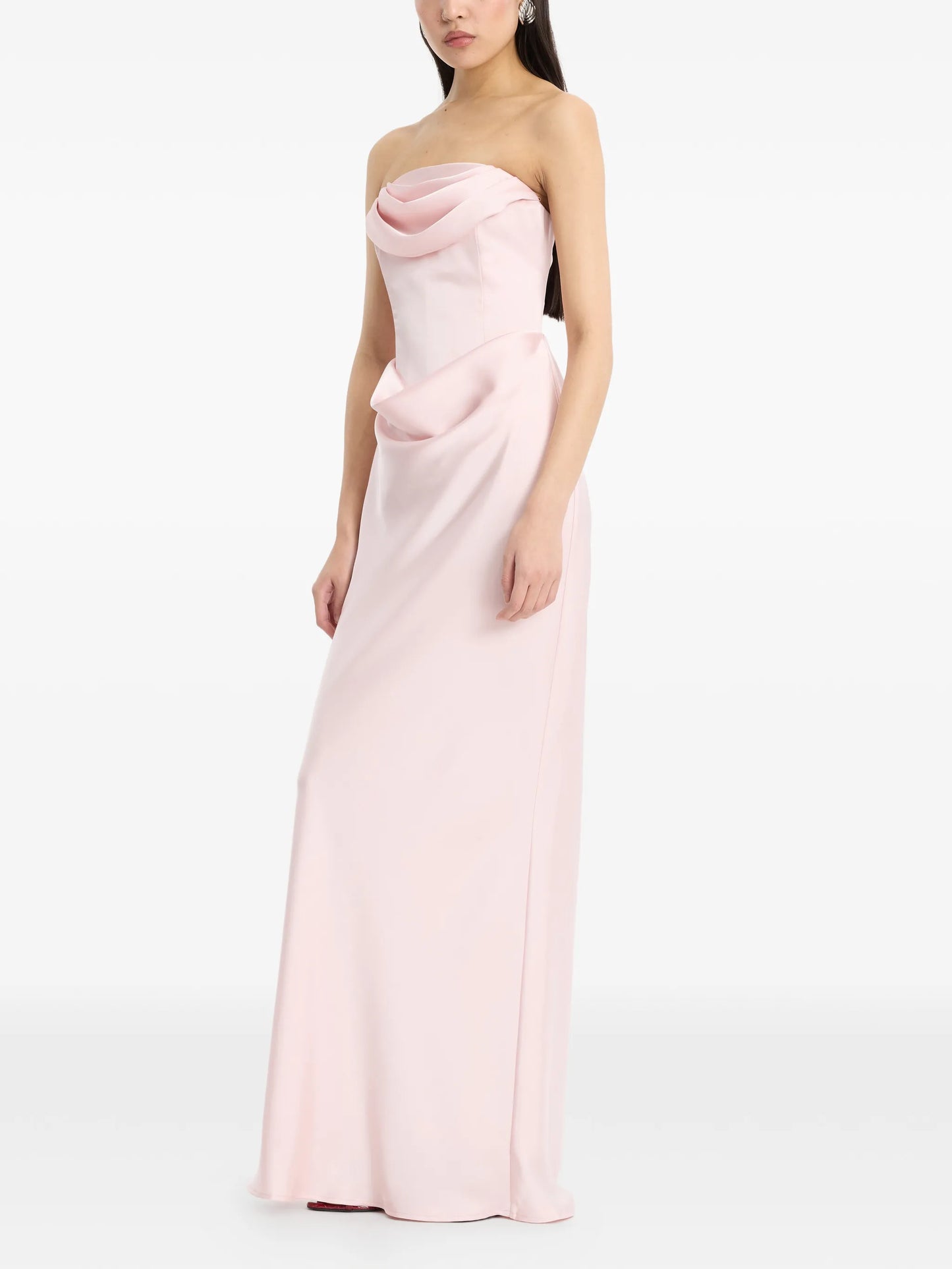 corsage draped-detail maxi dress