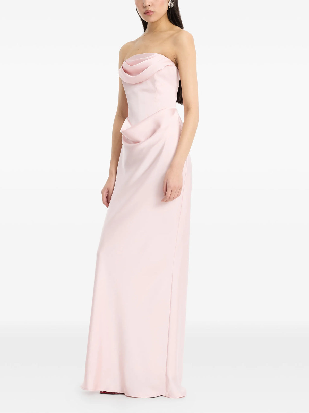 corsage long dress pink