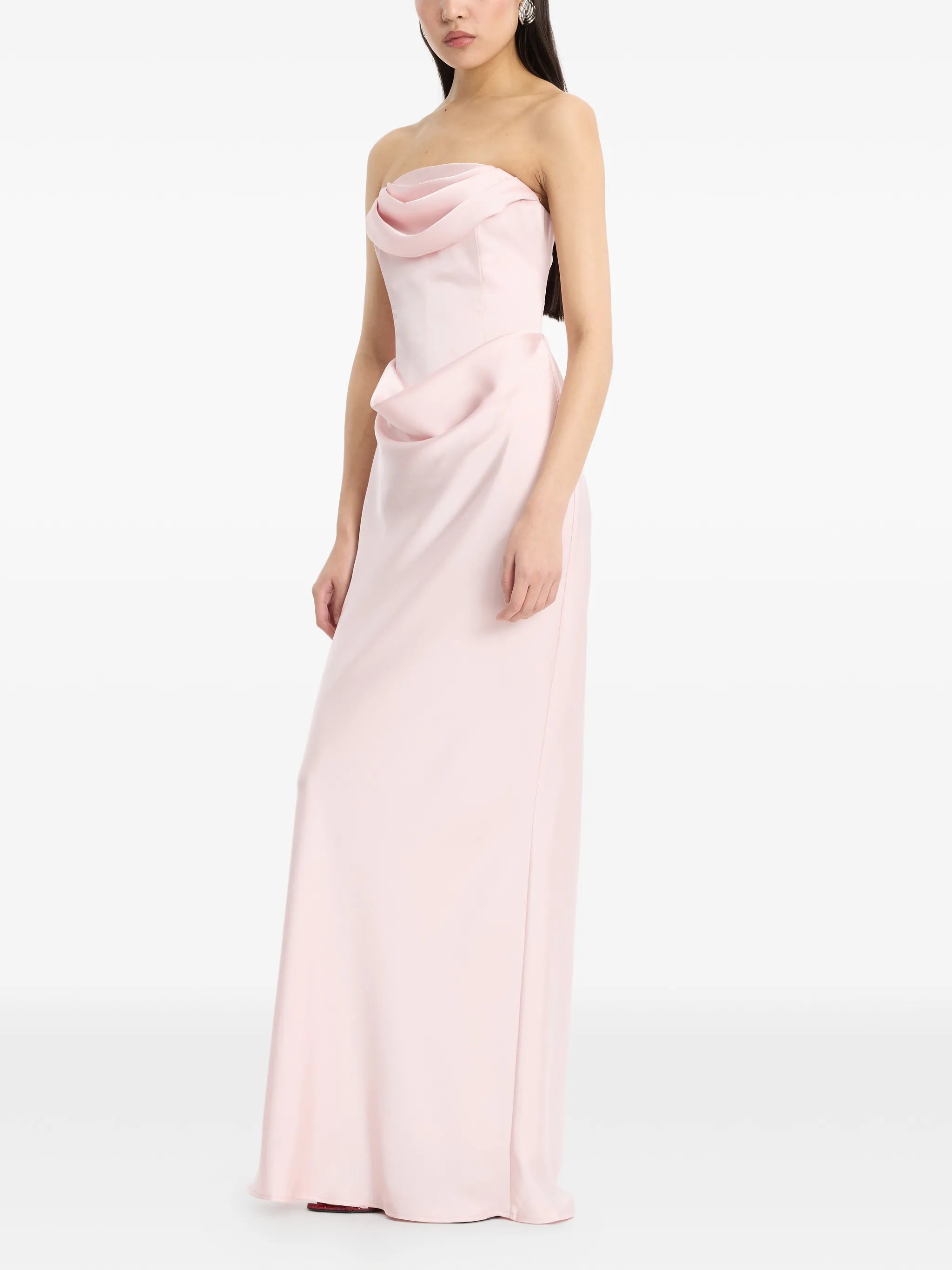 corsage draped-detail maxi dress