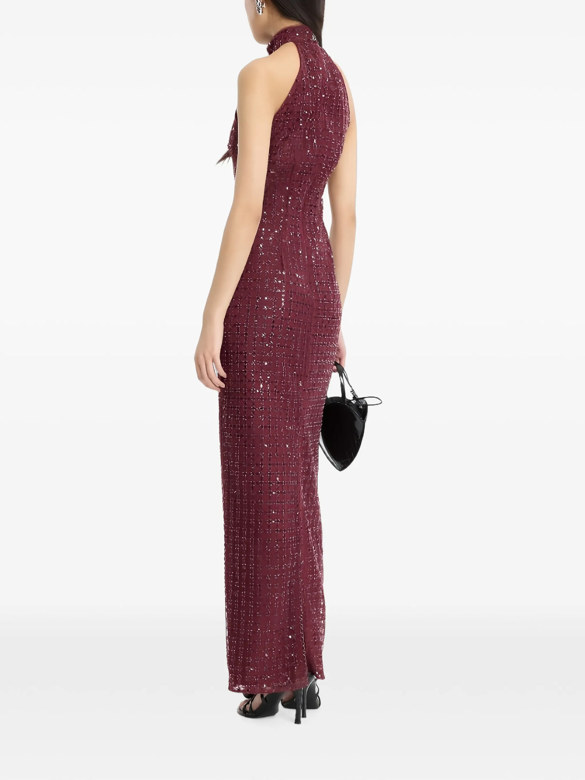 beaded maxi dress bordeaux