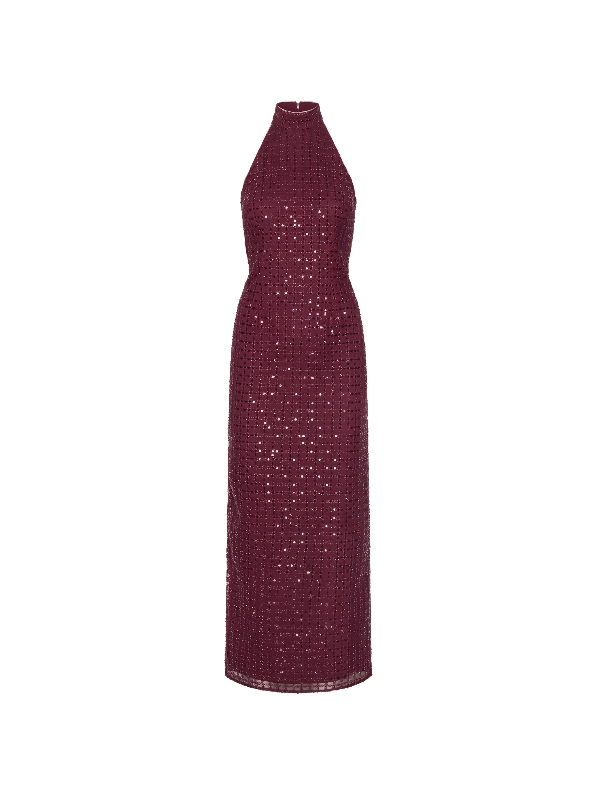 beaded maxi dress bordeaux