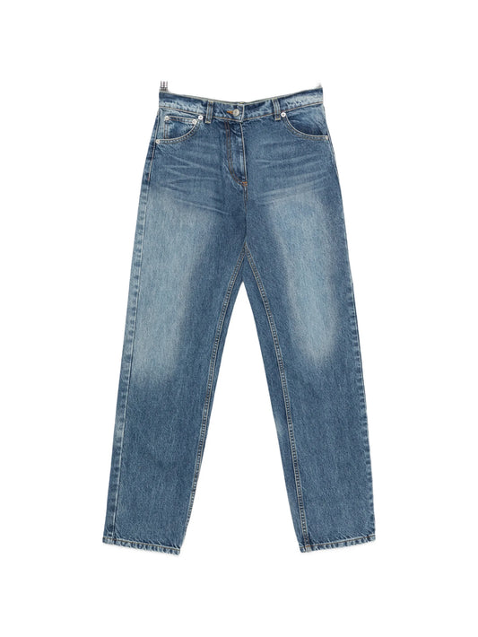 faded-effect straight-leg jeans