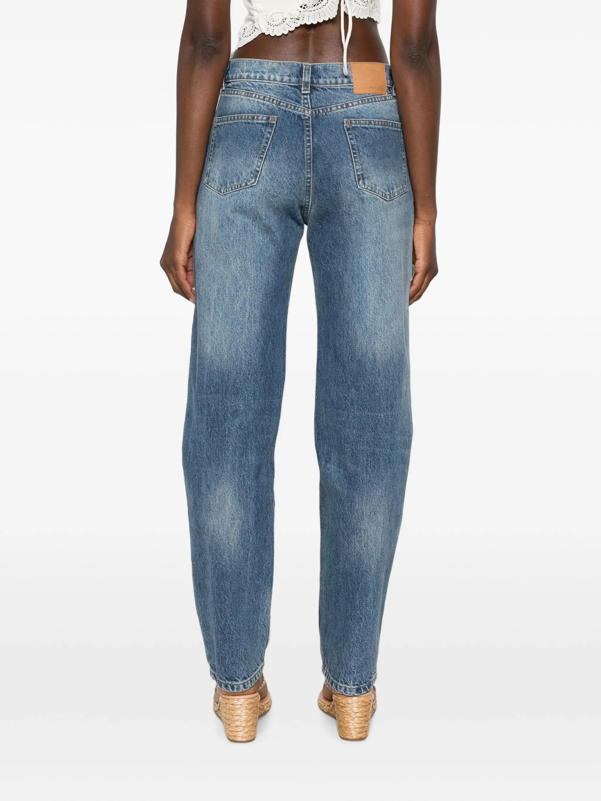 faded-effect straight-leg jeans