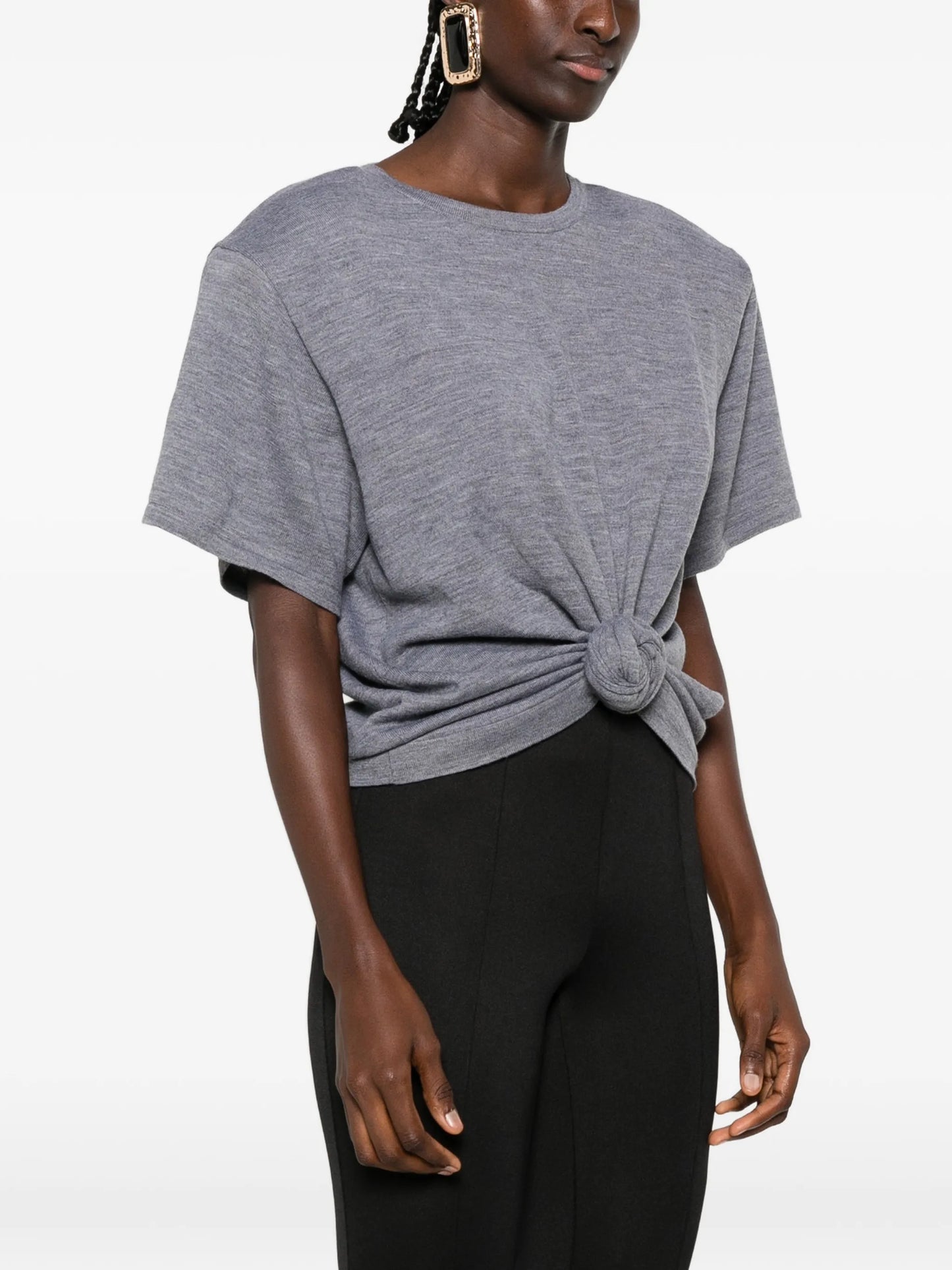 knotted cropped T-shirt