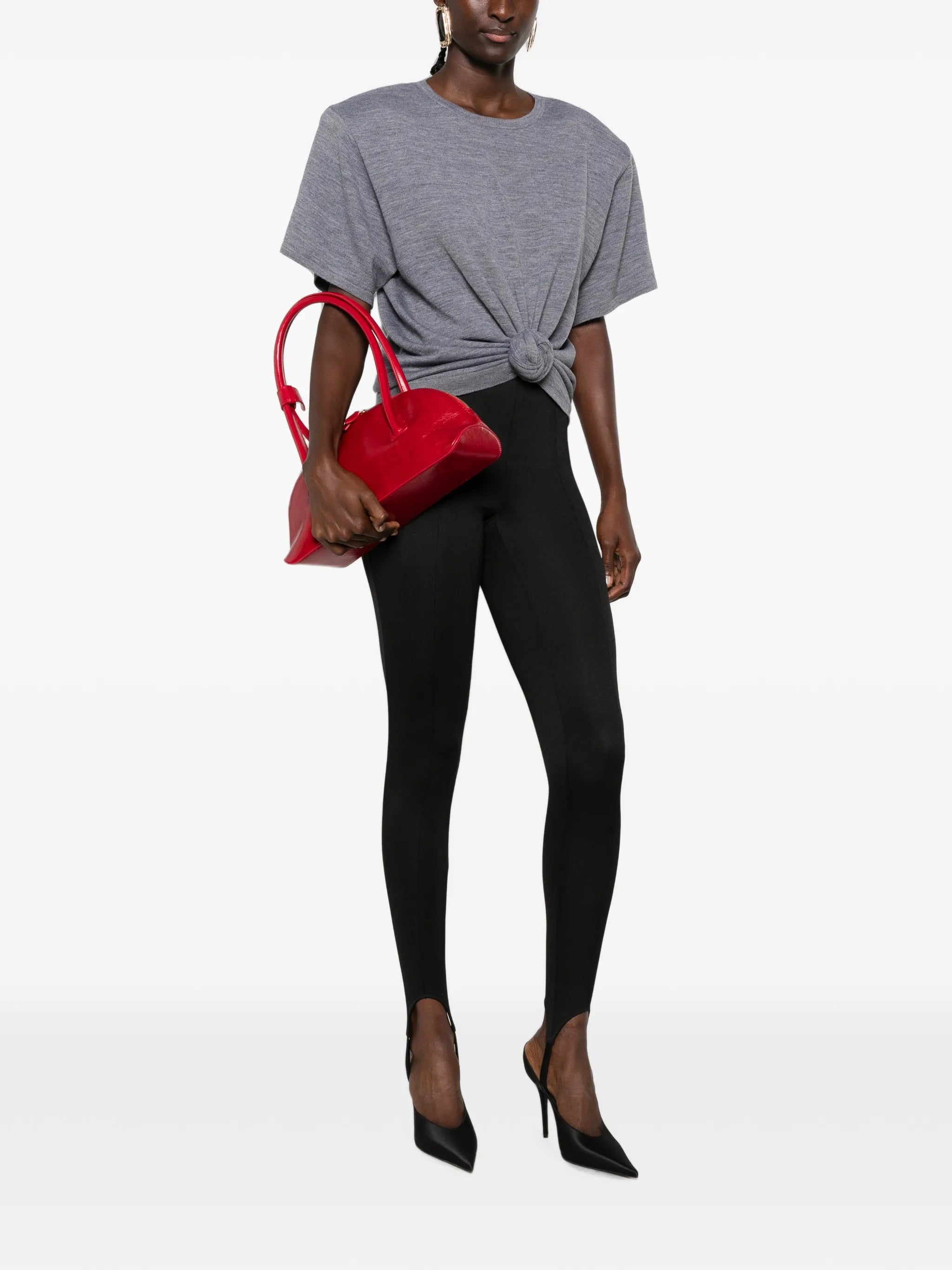 knotted cropped T-shirt