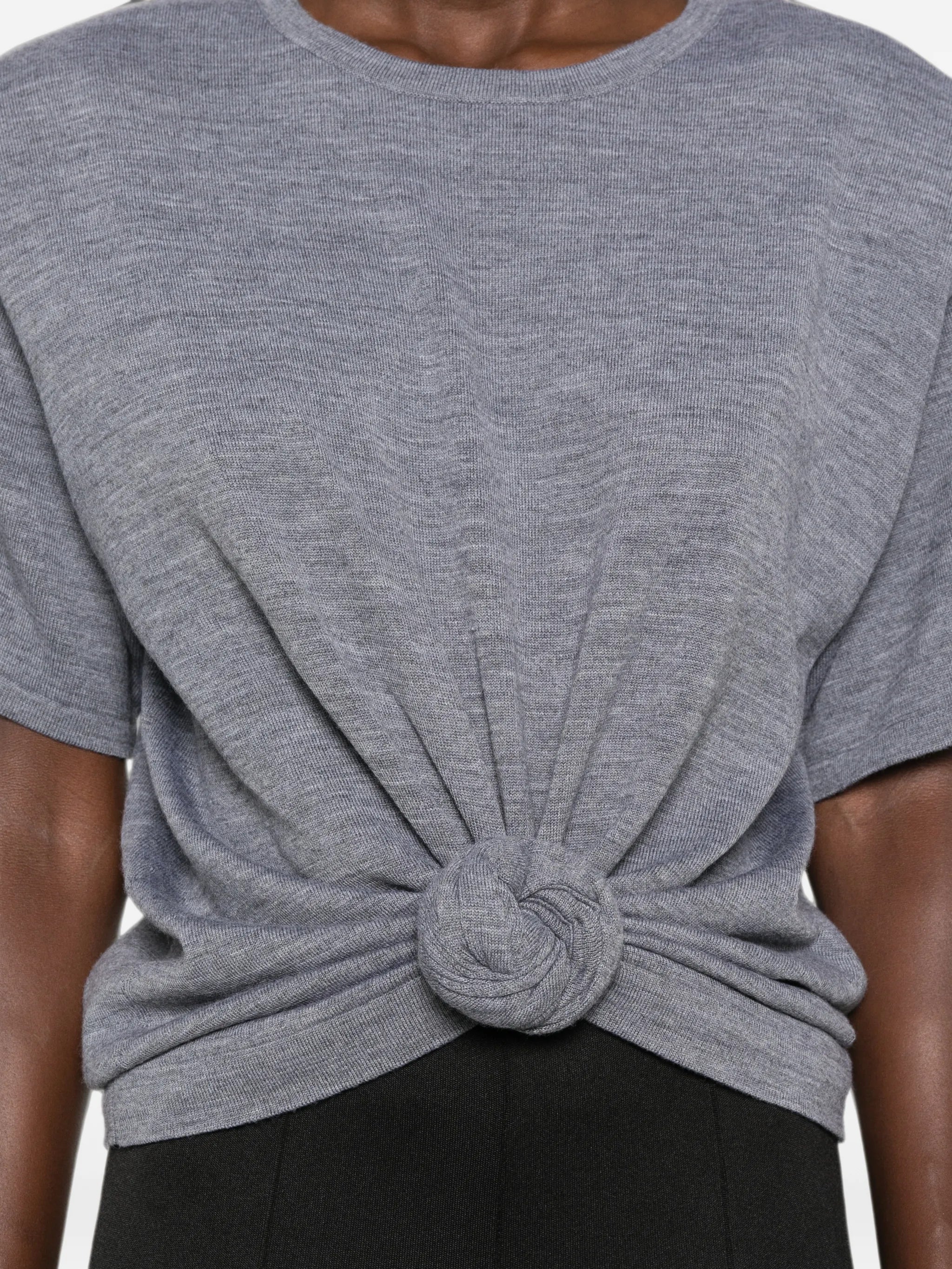 knotted cropped T-shirt