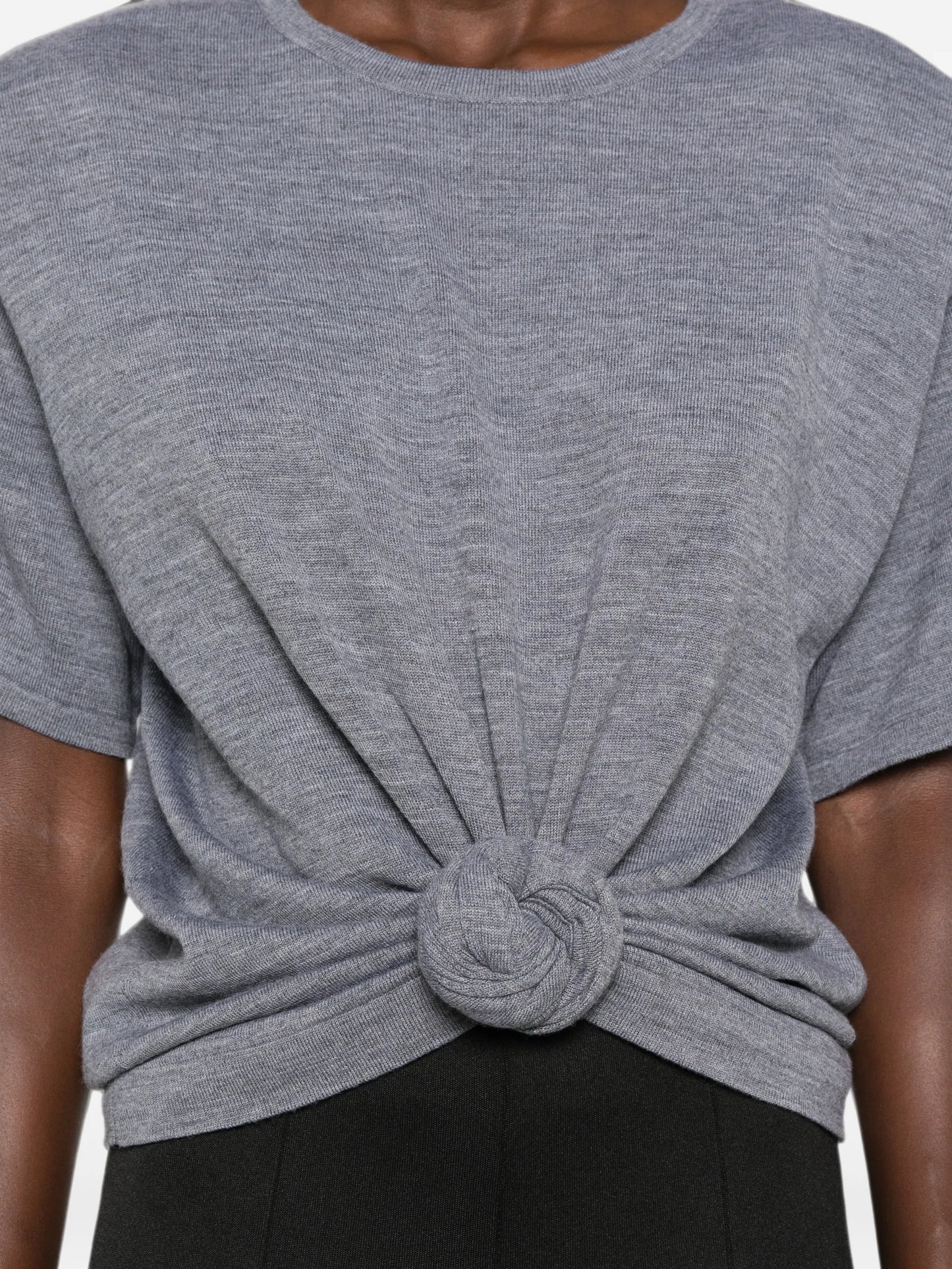 knotted cropped T-shirt