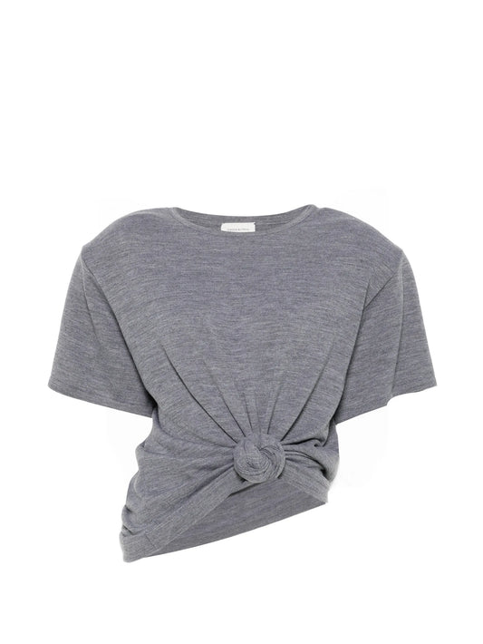 knotted cropped T-shirt