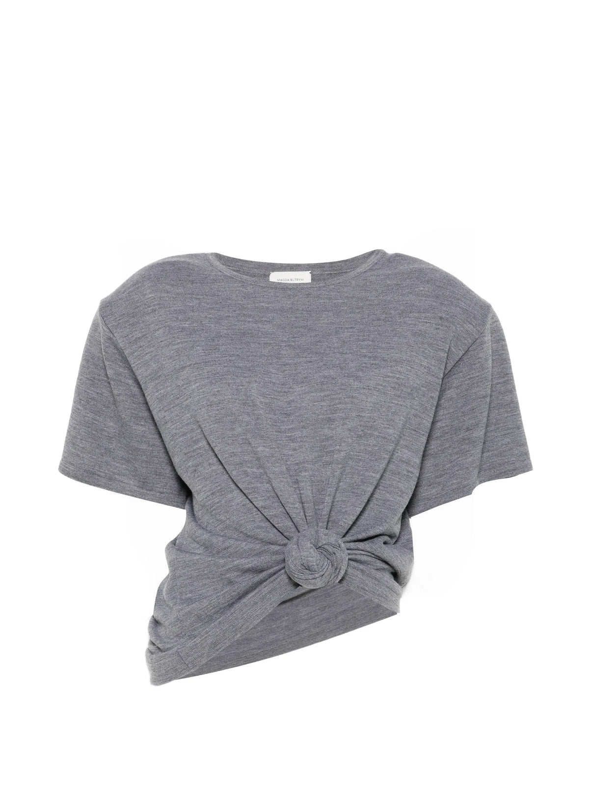 knot-detail padded-shoulder T-shirt
