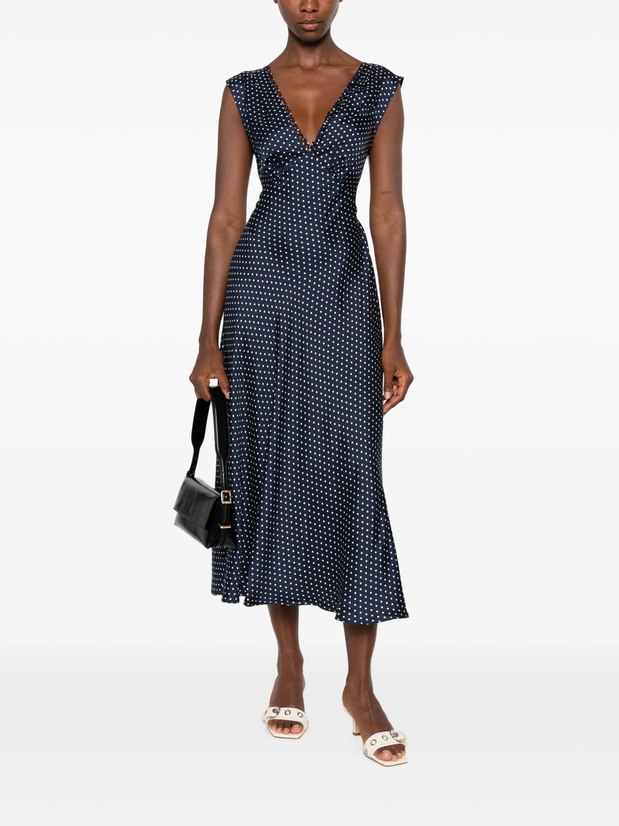 Tahlia polka-dot midi dress