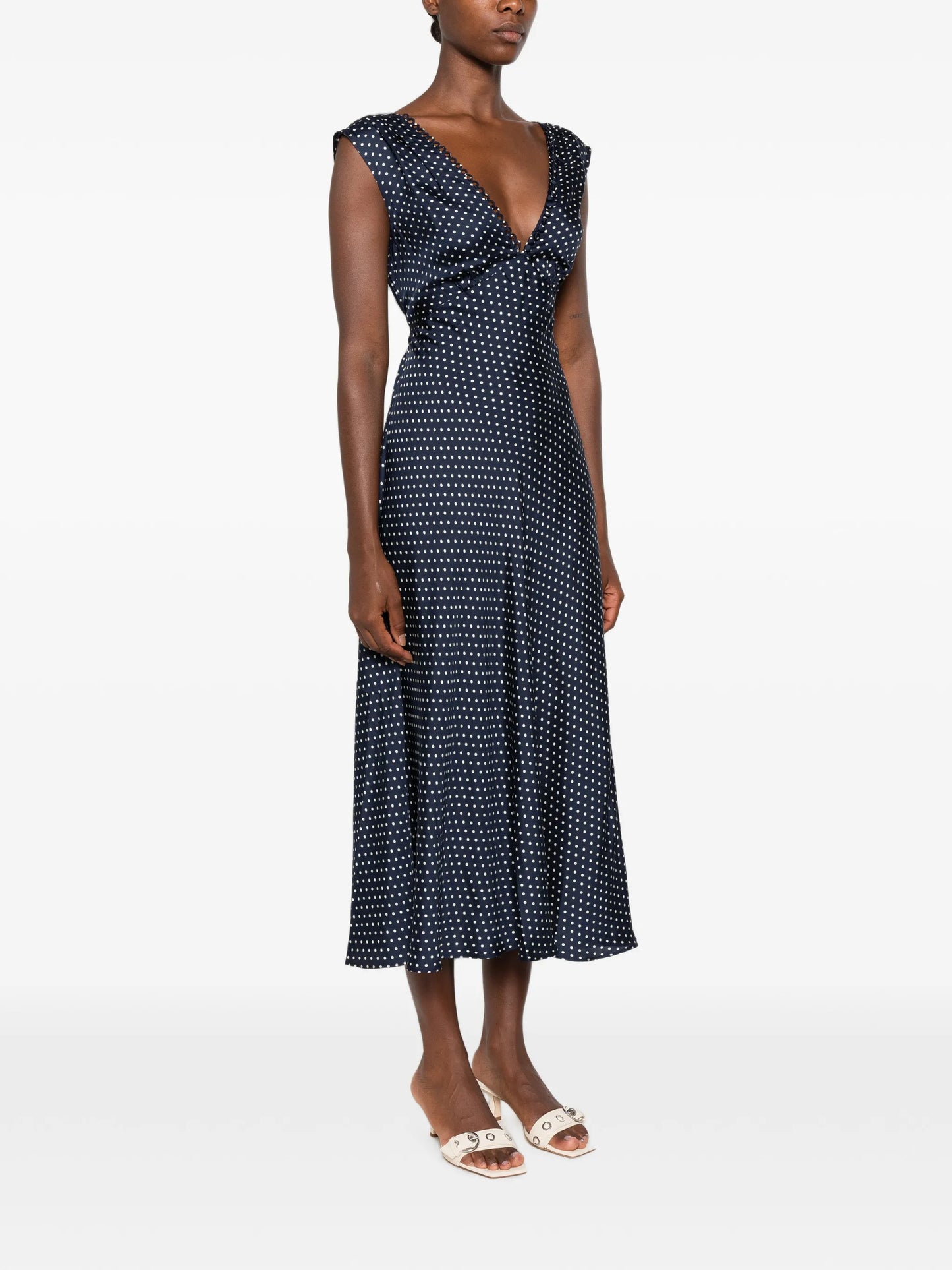 Tahlia polka-dot midi dress