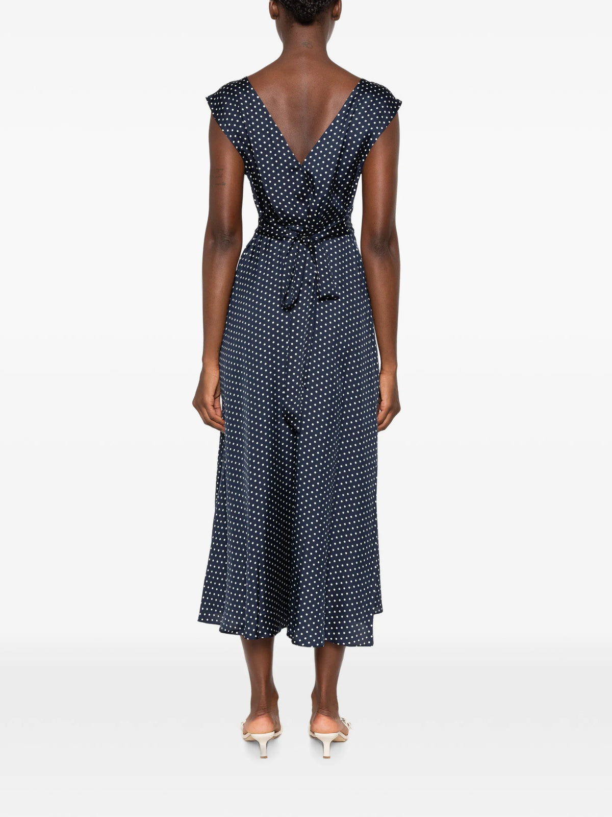 Tahlia polka-dot midi dress