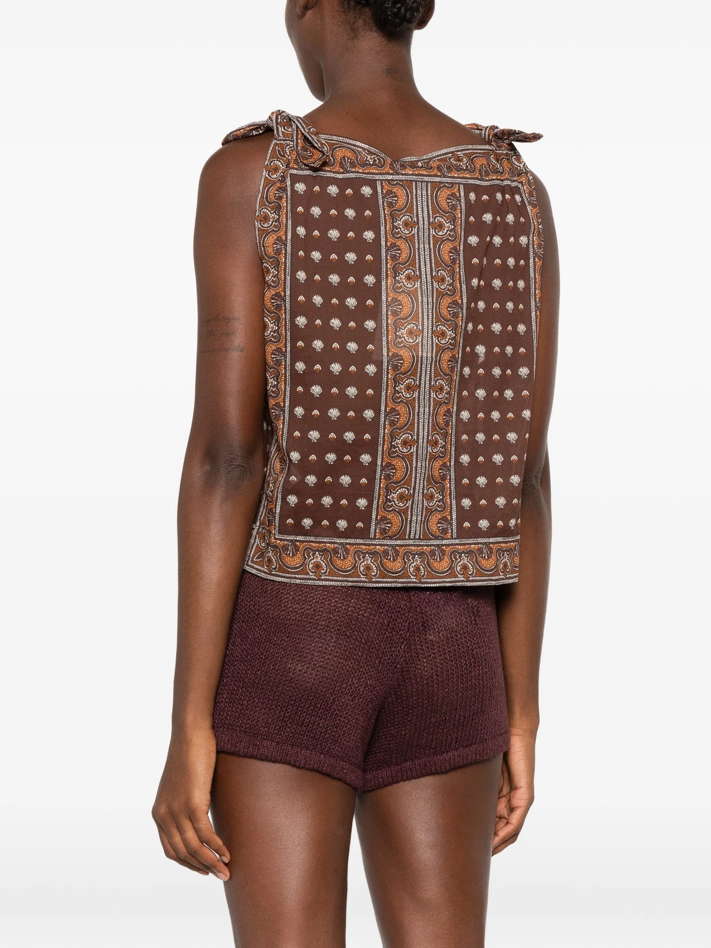 Amalia foulard-print top