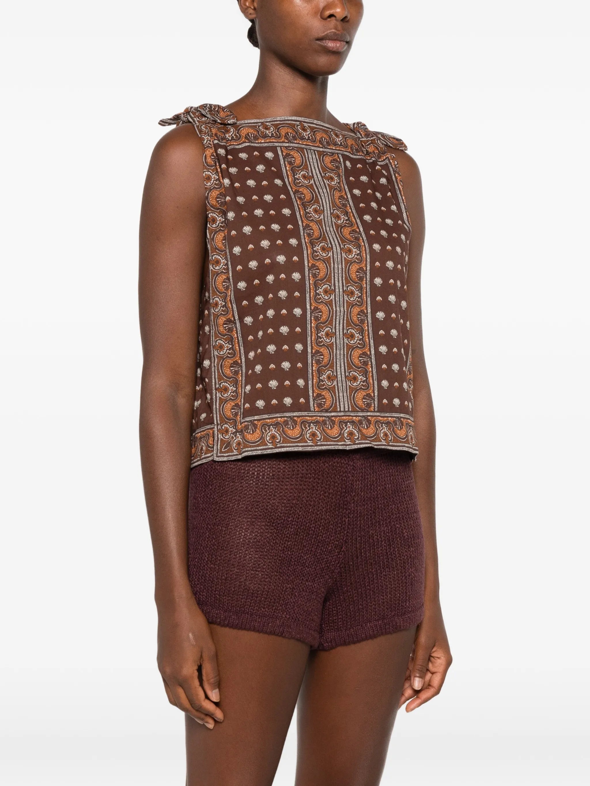 Amalia foulard-print top