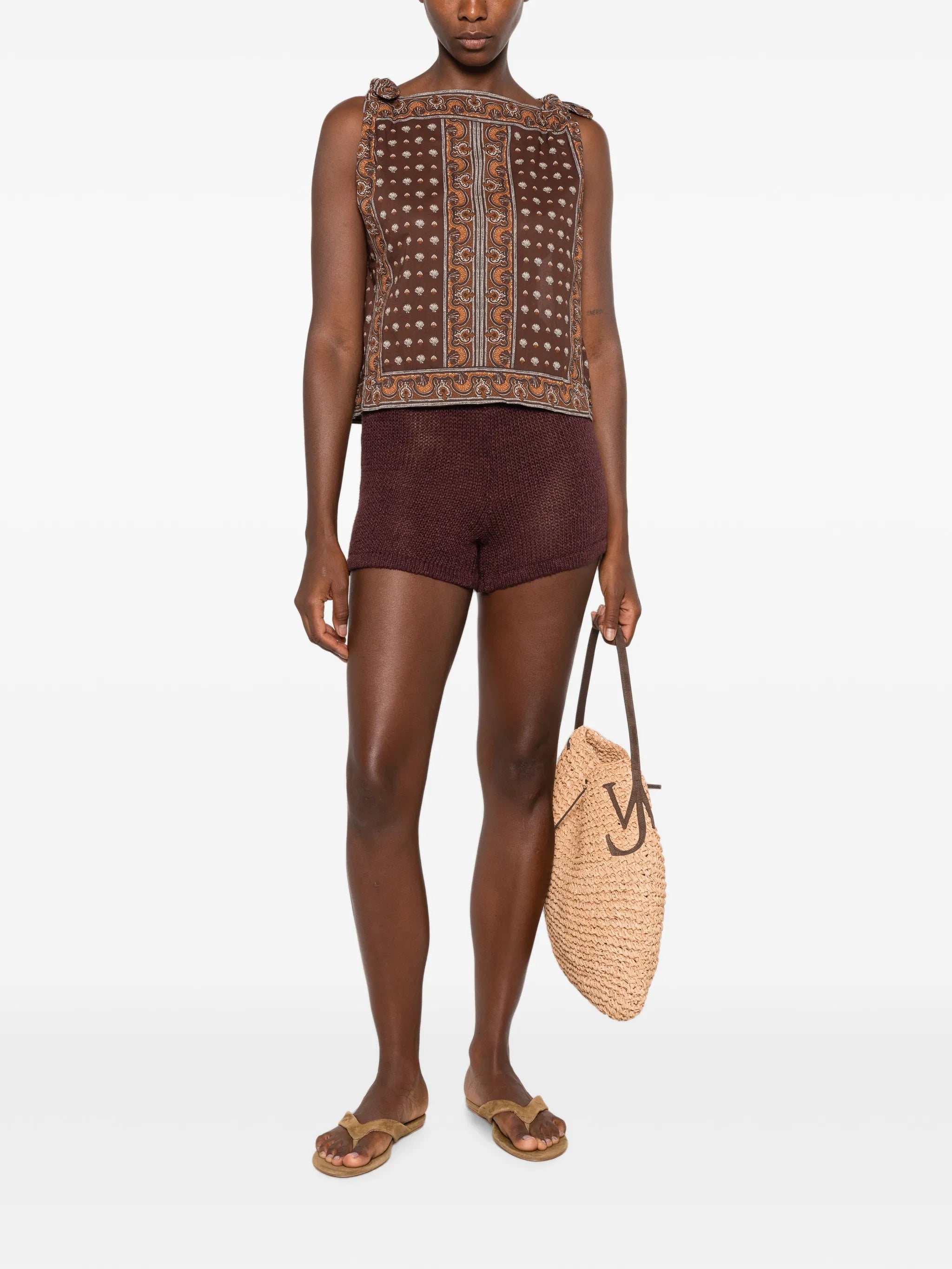 Amalia foulard-print top