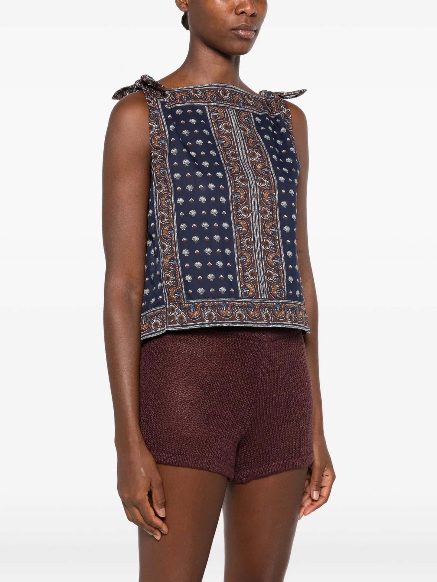 Amalia paisley-print top