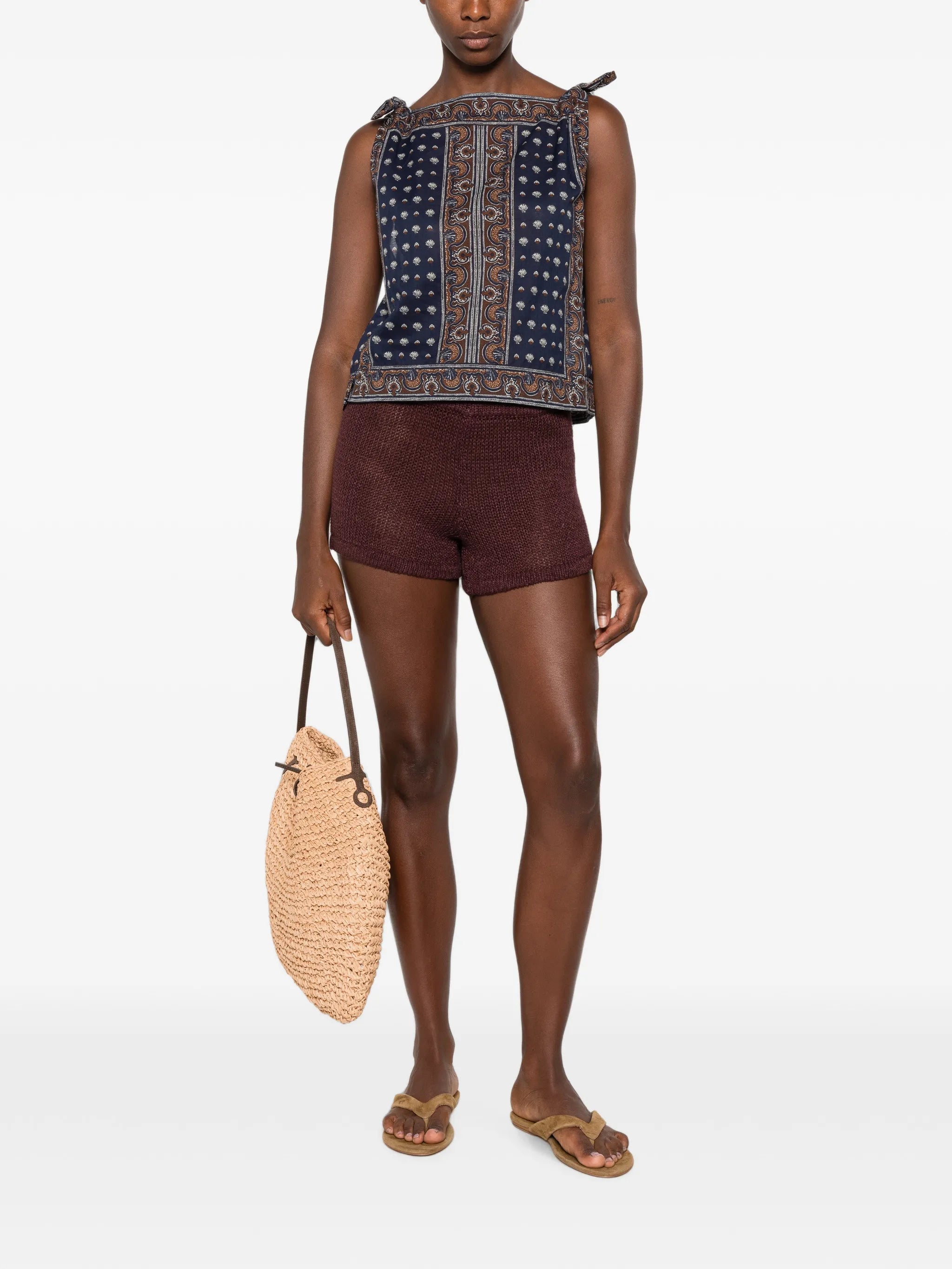 Amalia paisley-print top