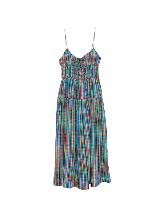 Brielle plaid shirred maxi dress