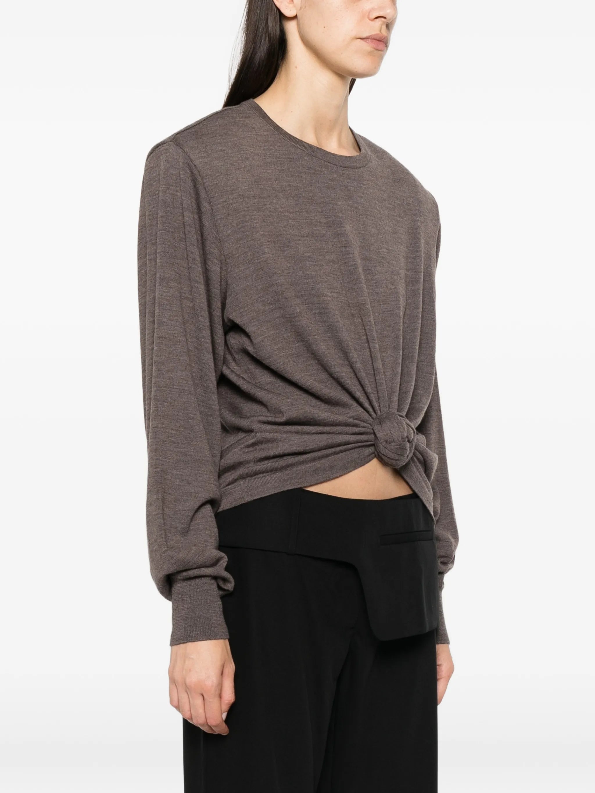 knot-detail long-sleeve sweater