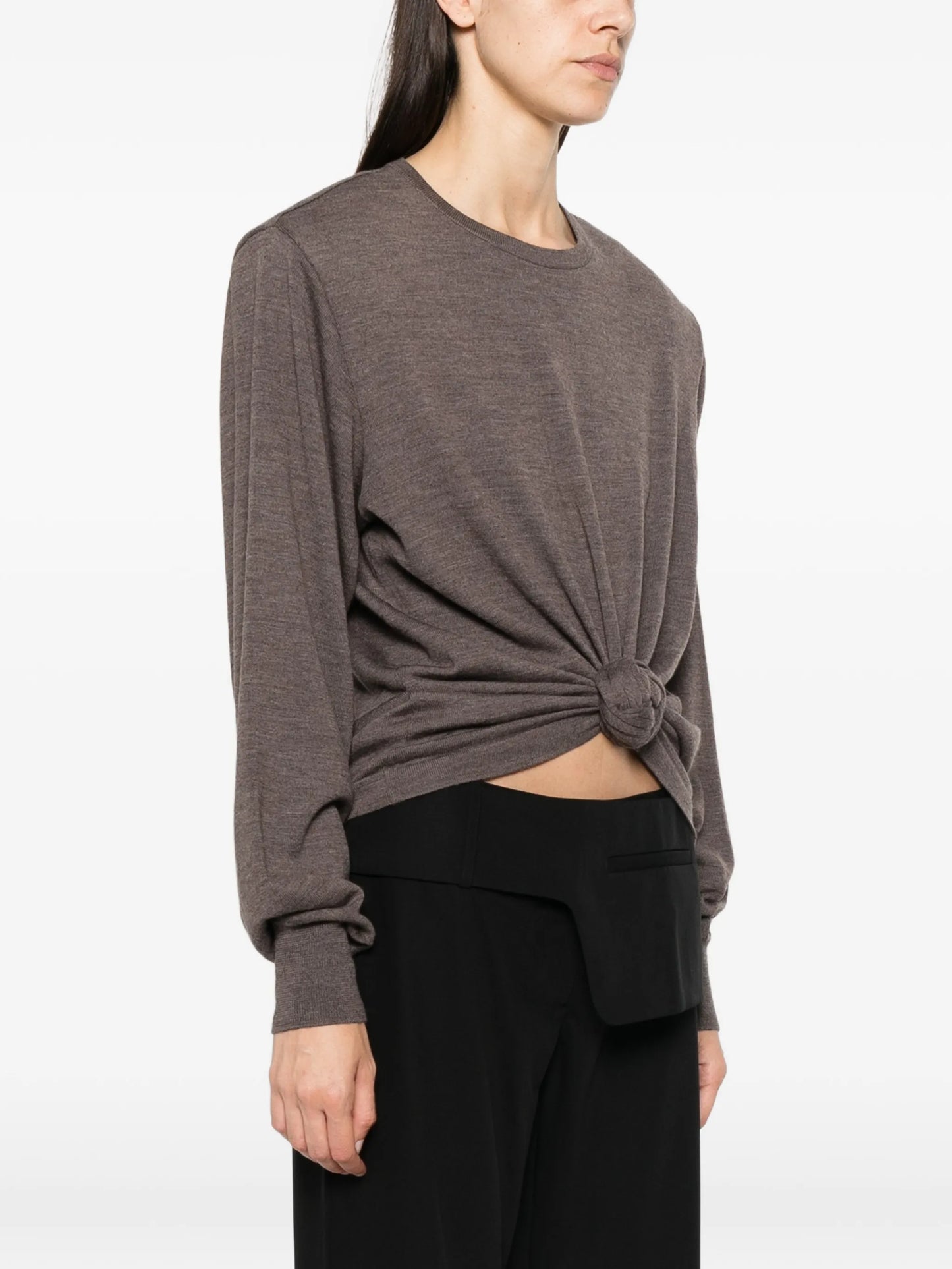 knot-detail long-sleeve sweater