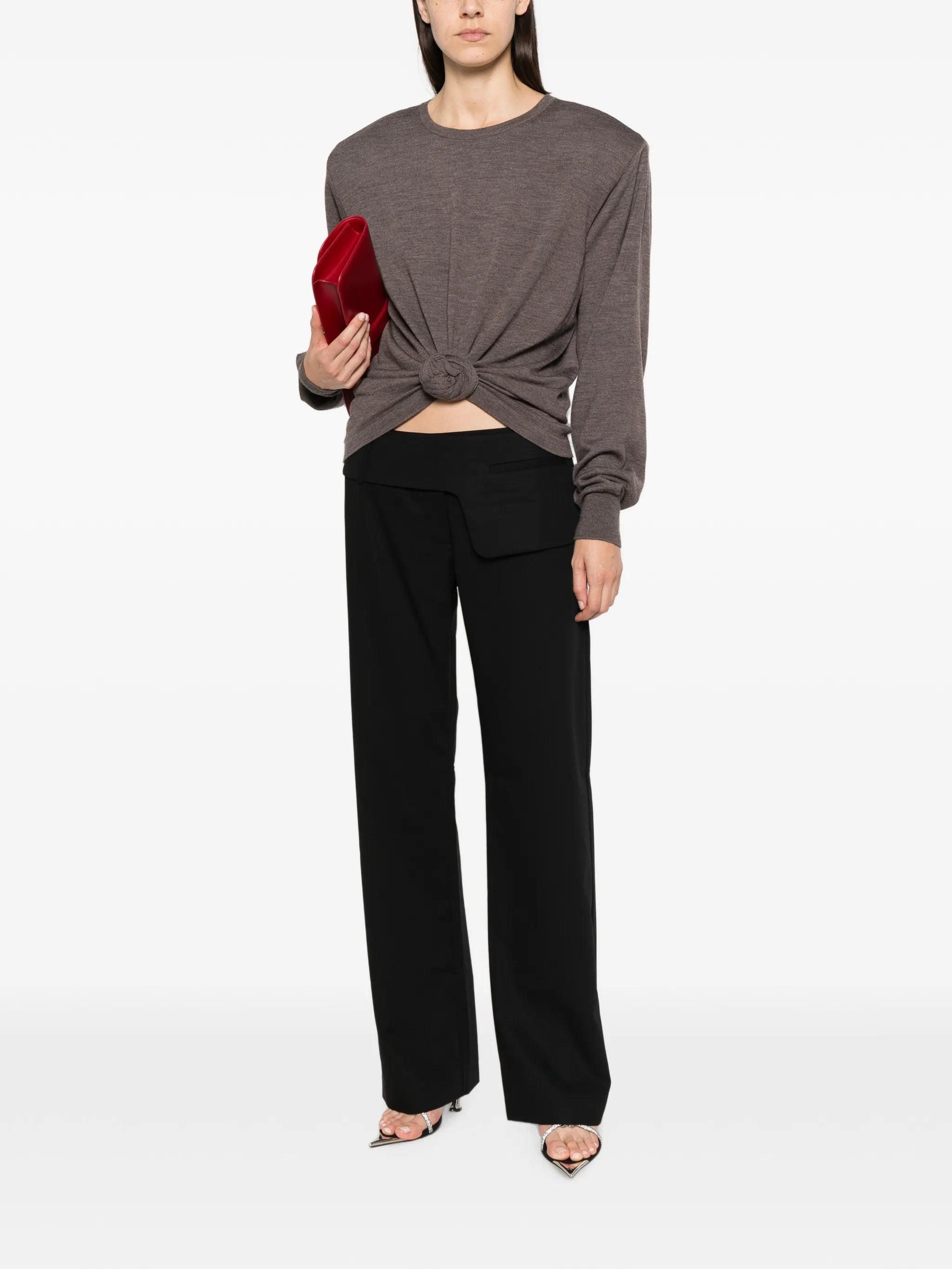 knot-detail long-sleeve sweater