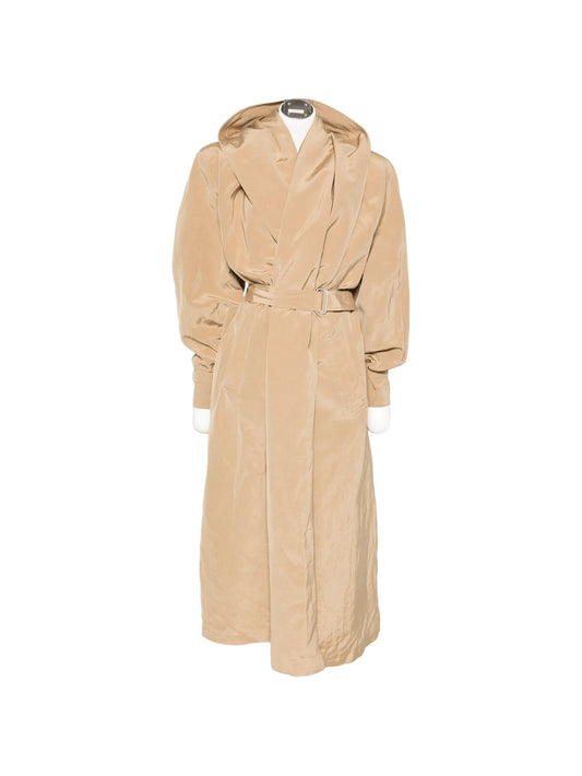 belted hooded coat