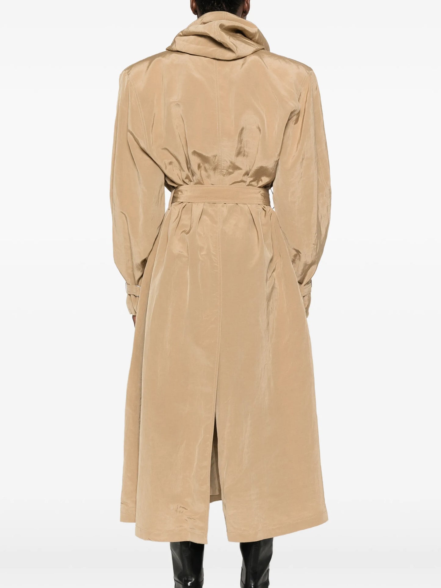 belted hooded coat
