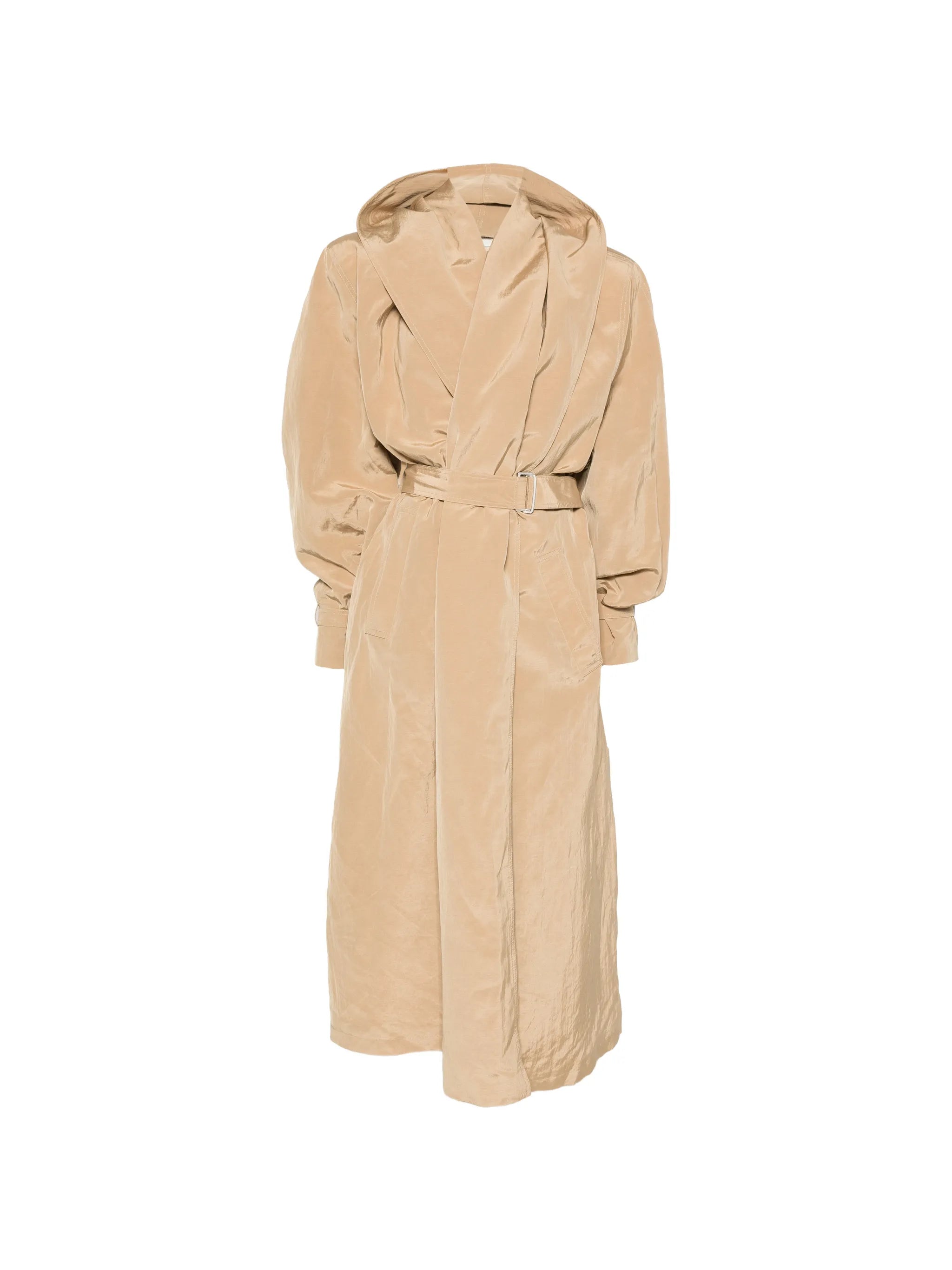 belted hooded coat