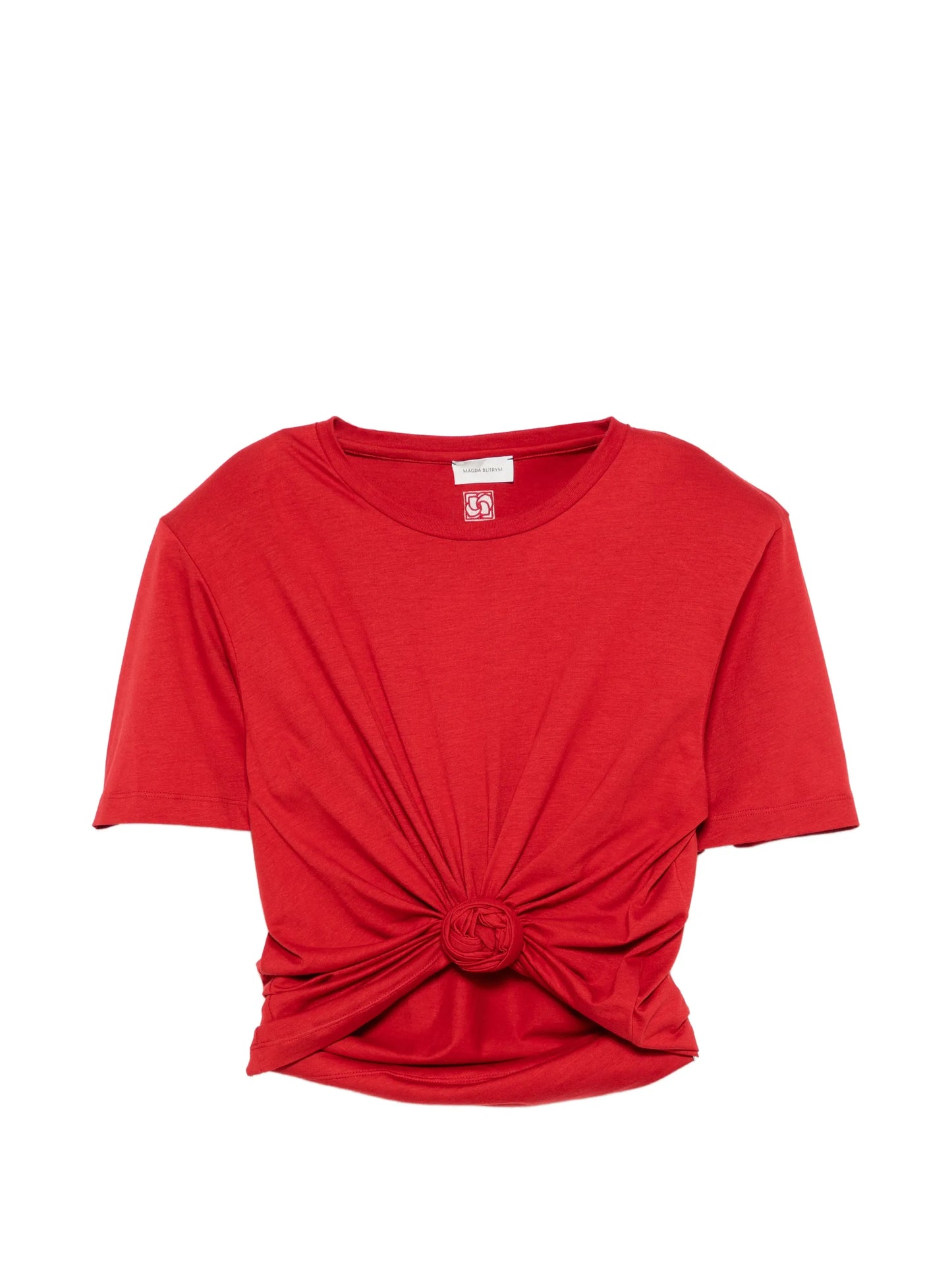 rosette-detail cropped T-shirt